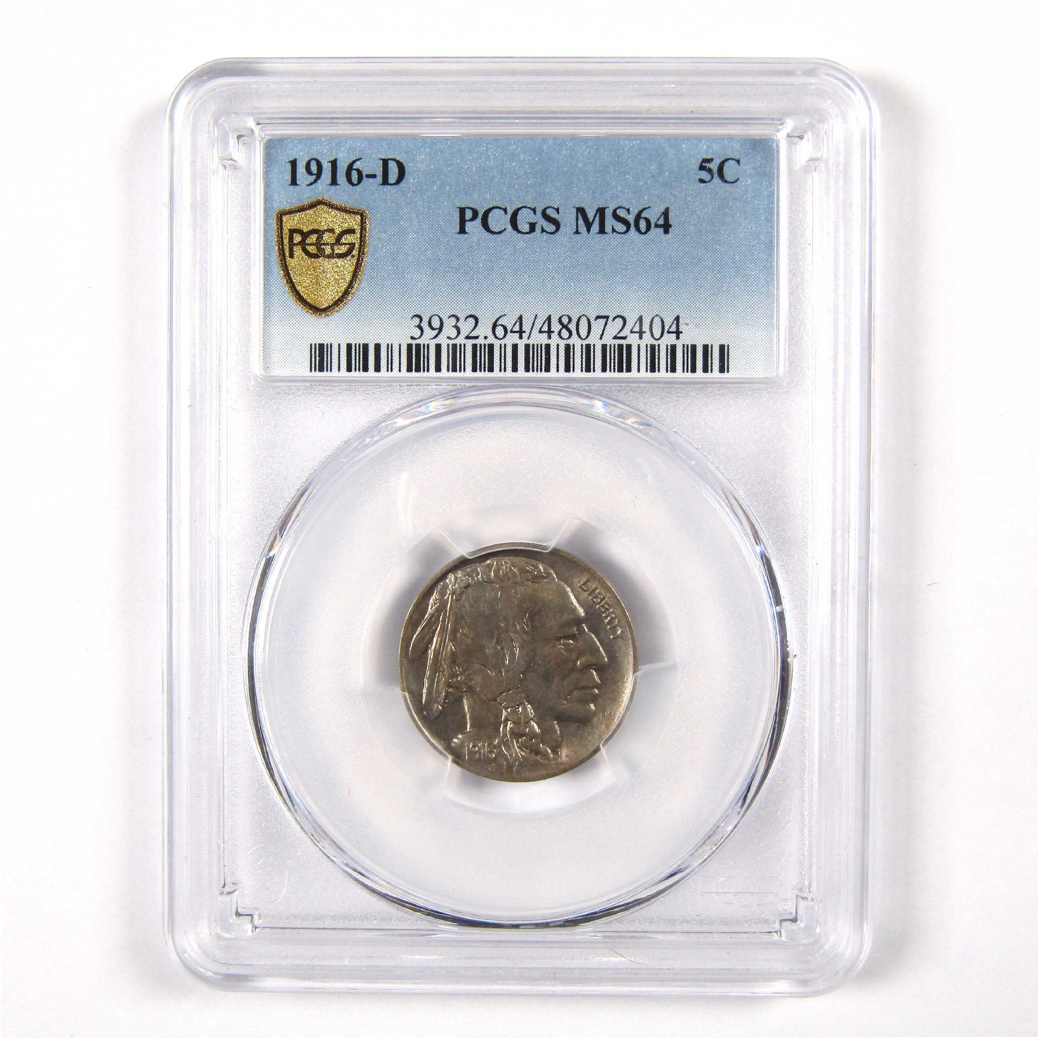1916 D Indian Head Buffalo Nickel MS 64 PCGS 5c Unc SKU:I11387