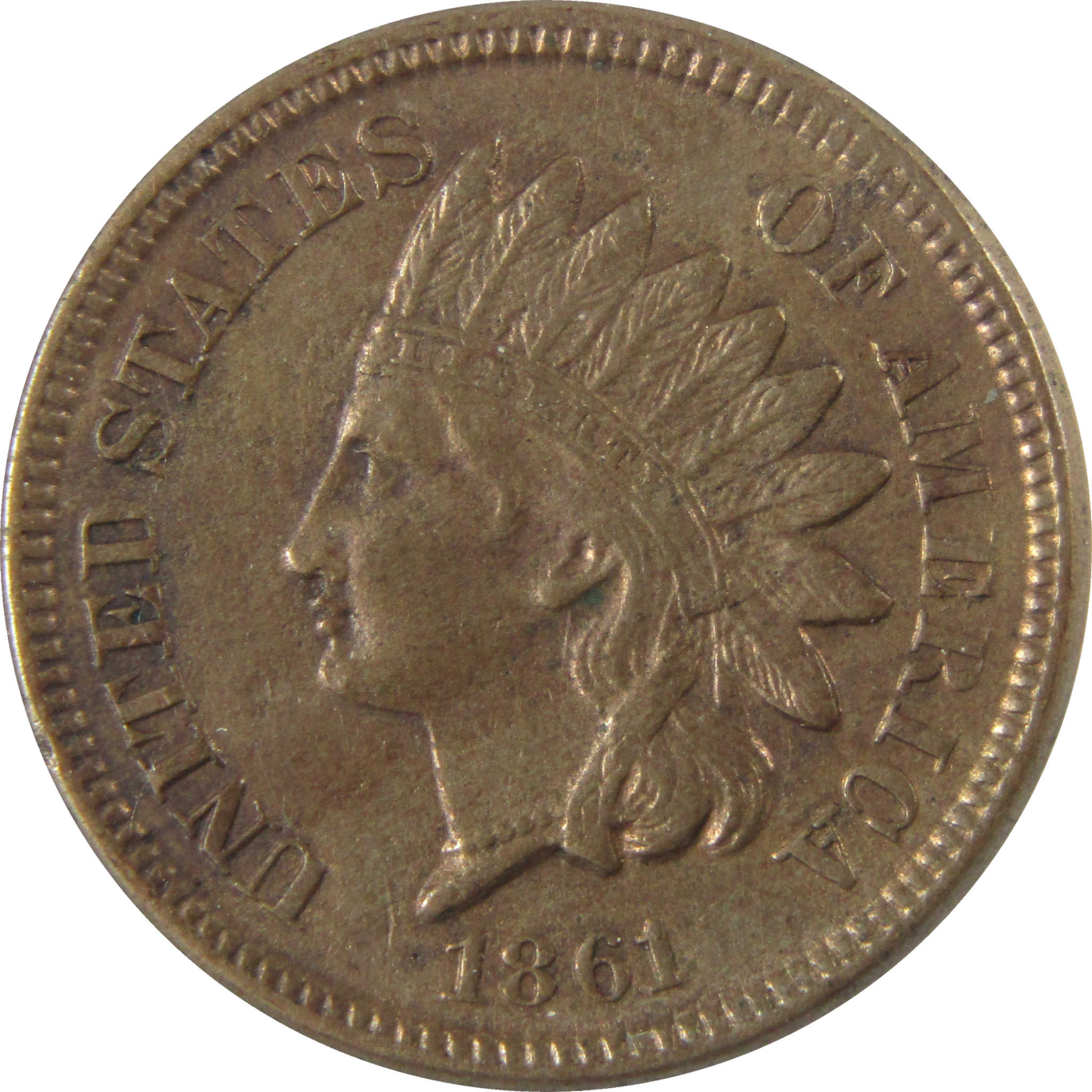 1861 Indian Head Cent MS 60 Details ANACS Uncirculated SKU:I28061