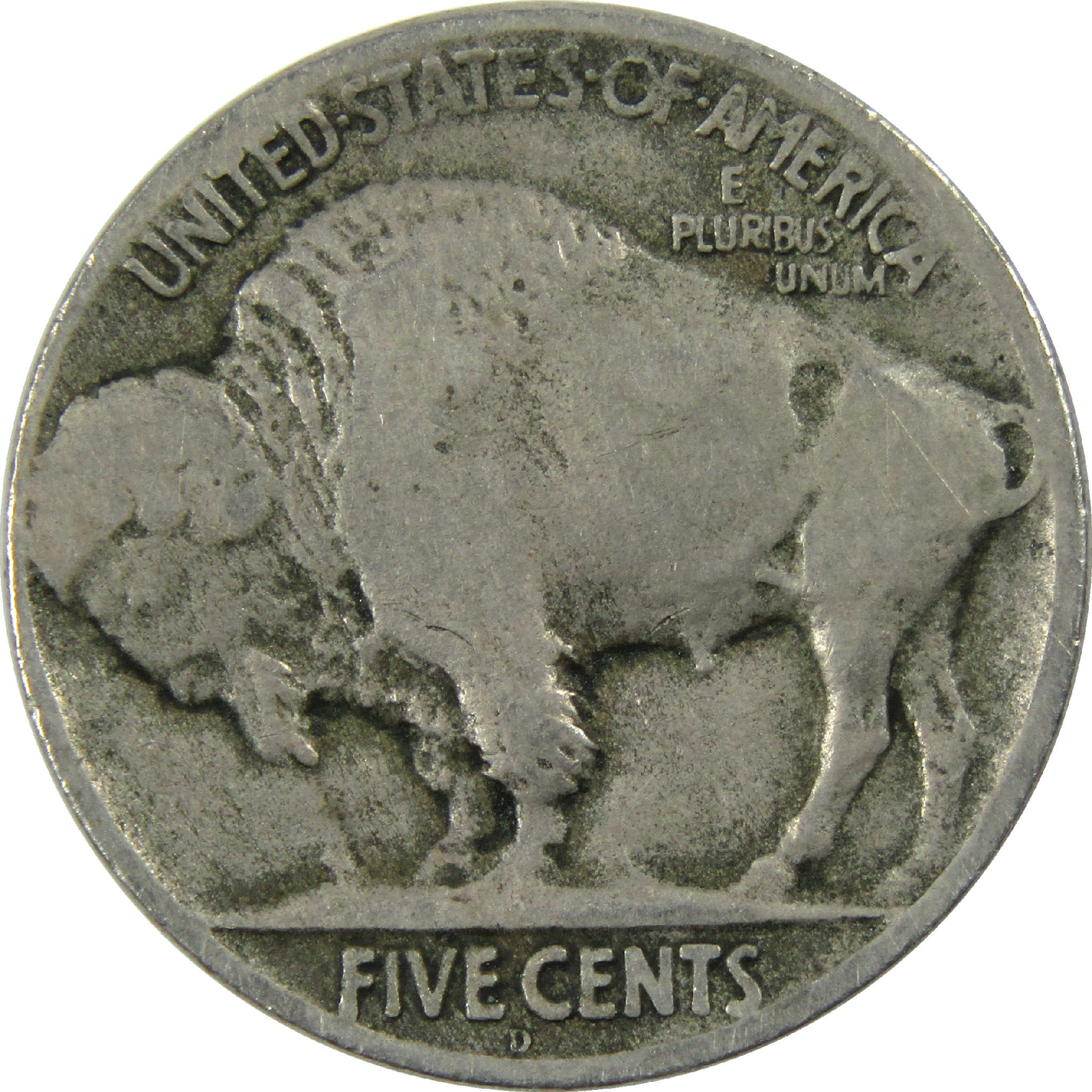 1918 D Type 2 Indian Head Buffalo Nickel VG Very Good 5c SKU:I12190