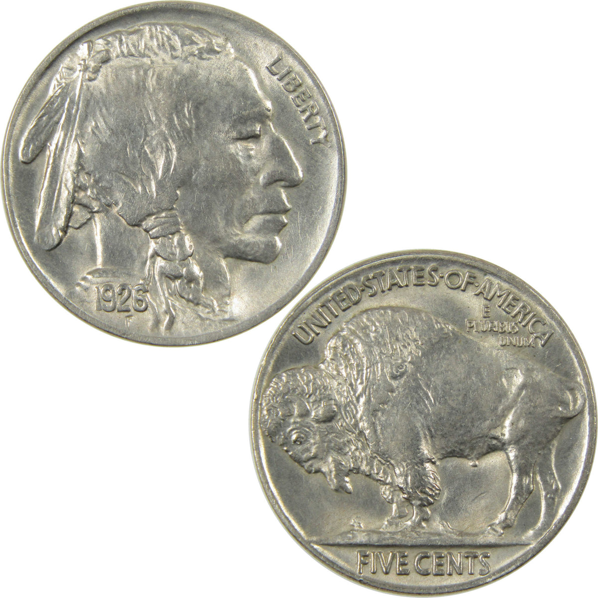 1926 Indian Head Buffalo Nickel Uncirculated Mint State 5c Coin