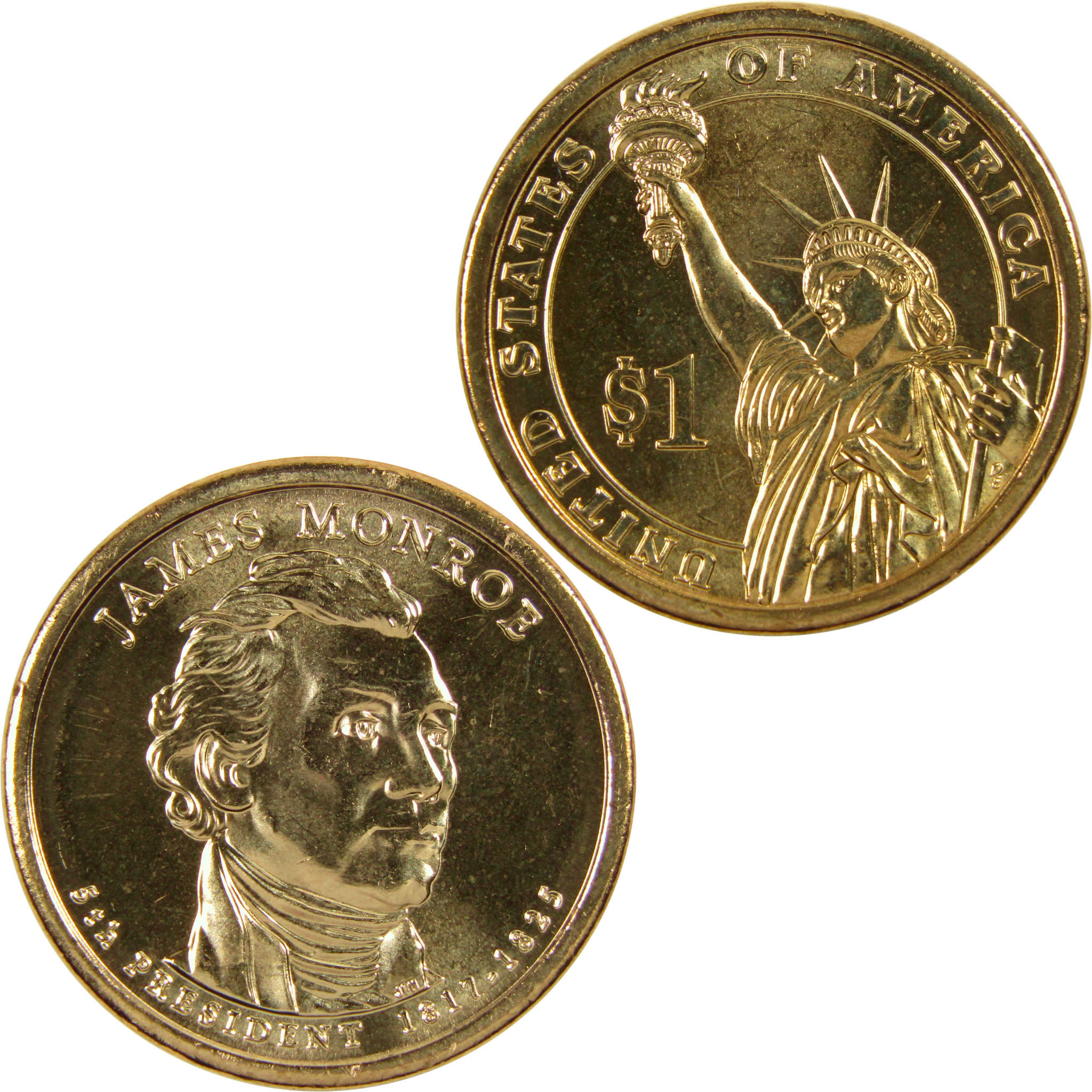 2008 D James Monroe Presidential Dollar BU Uncirculated 1 Coin