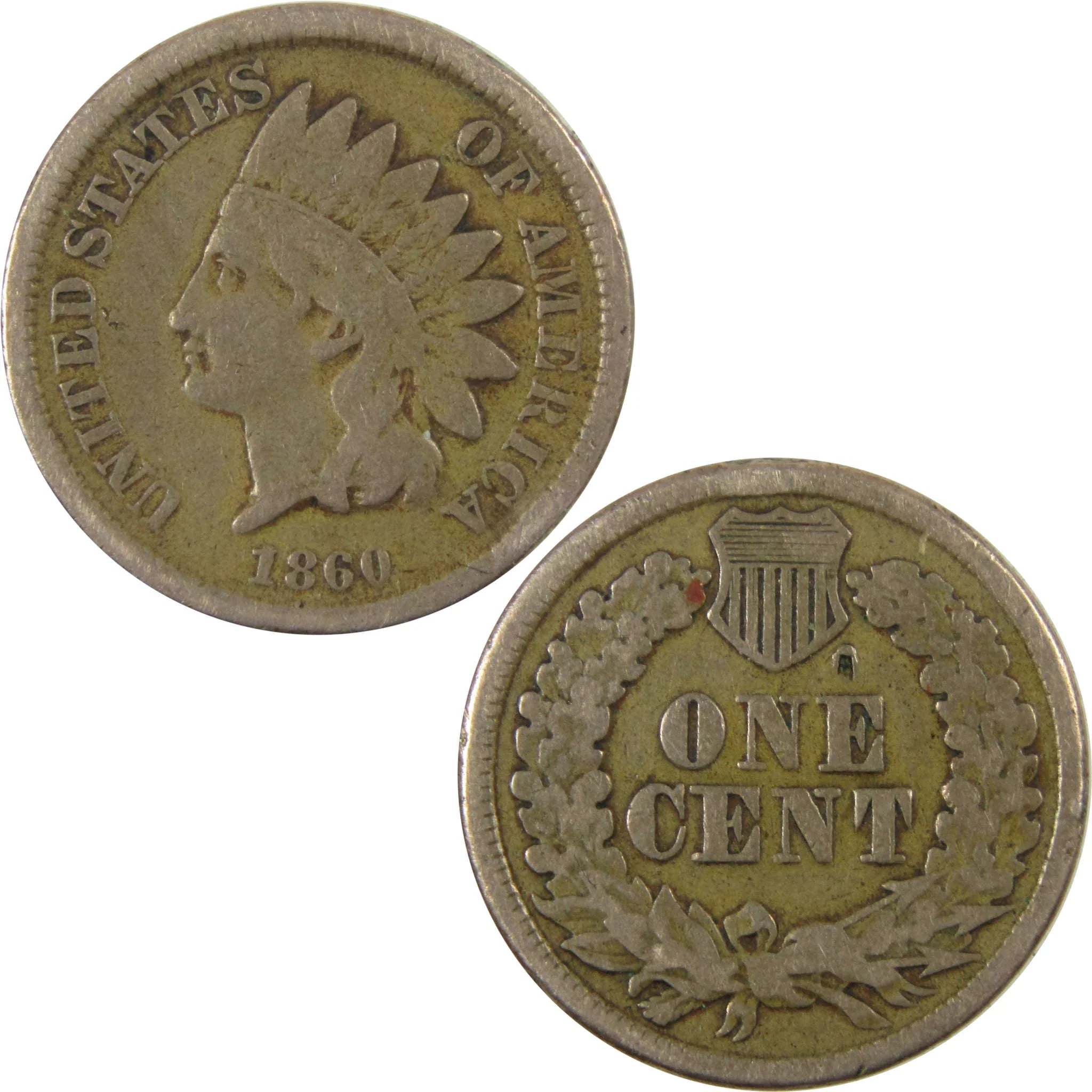 1860 Indian Head Cent VG Very Good Details Penny 1c Coin SKU:CP1159