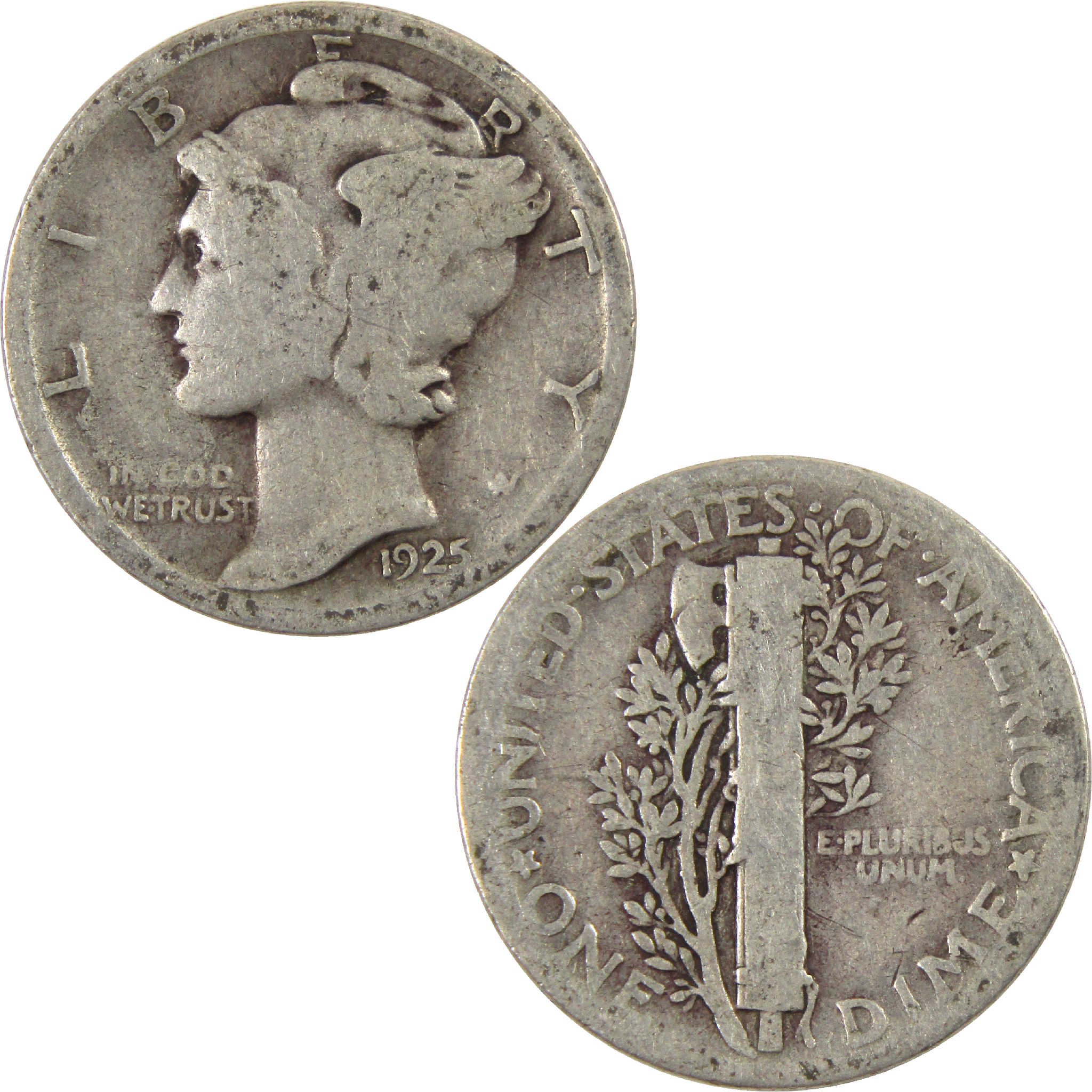 1925 Mercury Dime G Good Silver 10c Coin
