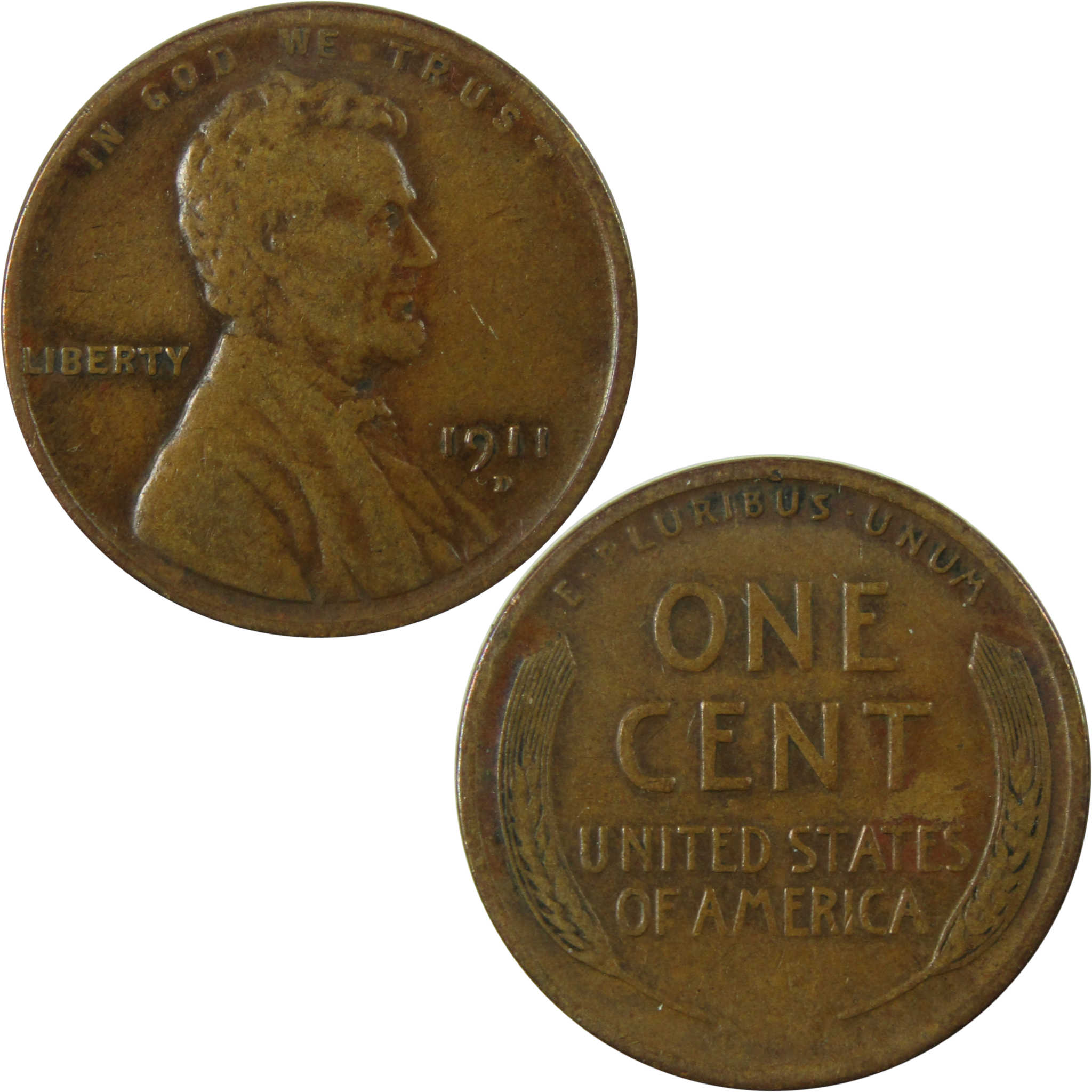 1911 D Lincoln Wheat Cent VF Very Fine Details Penny SKU:I25683