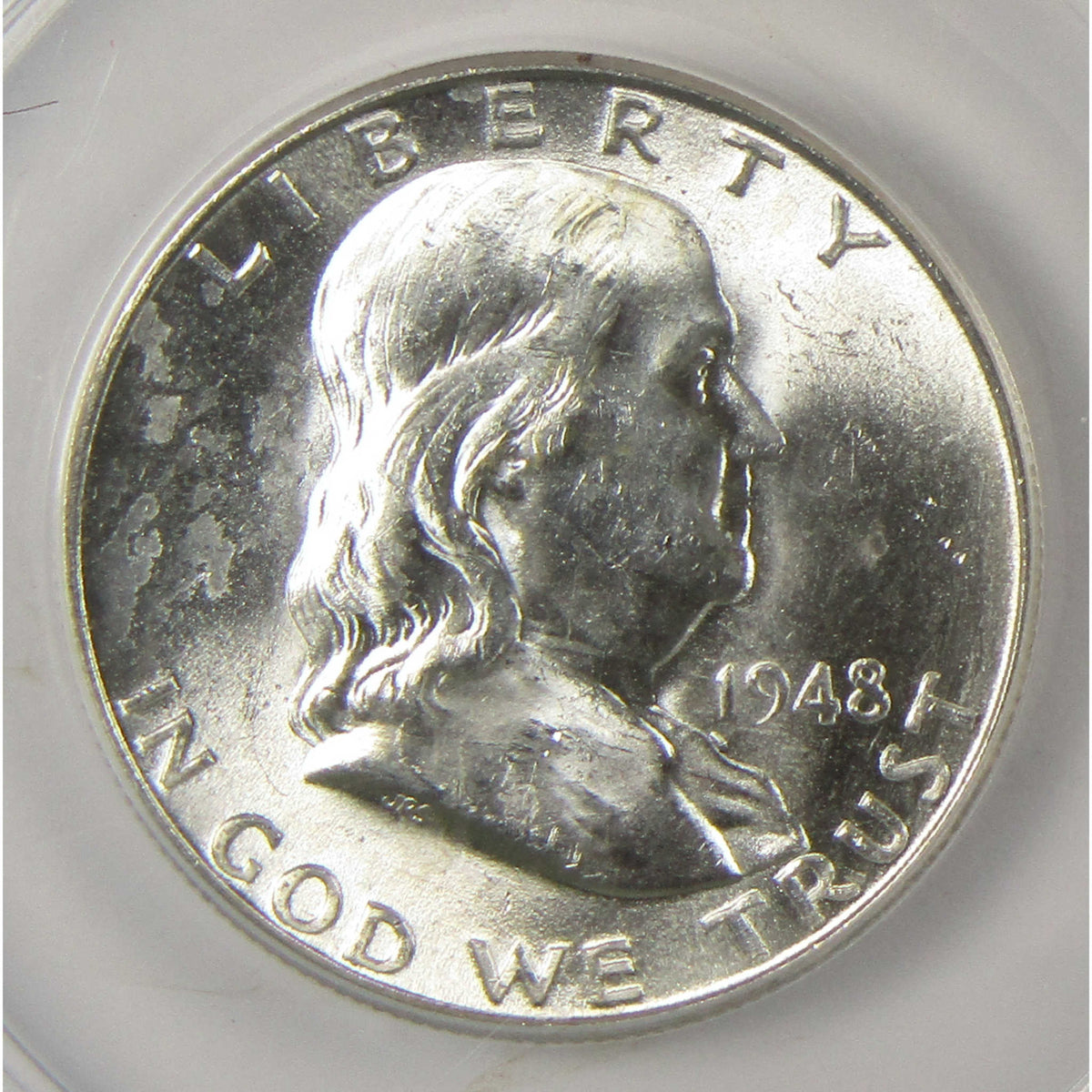 1948 D Franklin Silver Half Dollar MS 63 FBL ANACS 50c Coin SKU:I28786