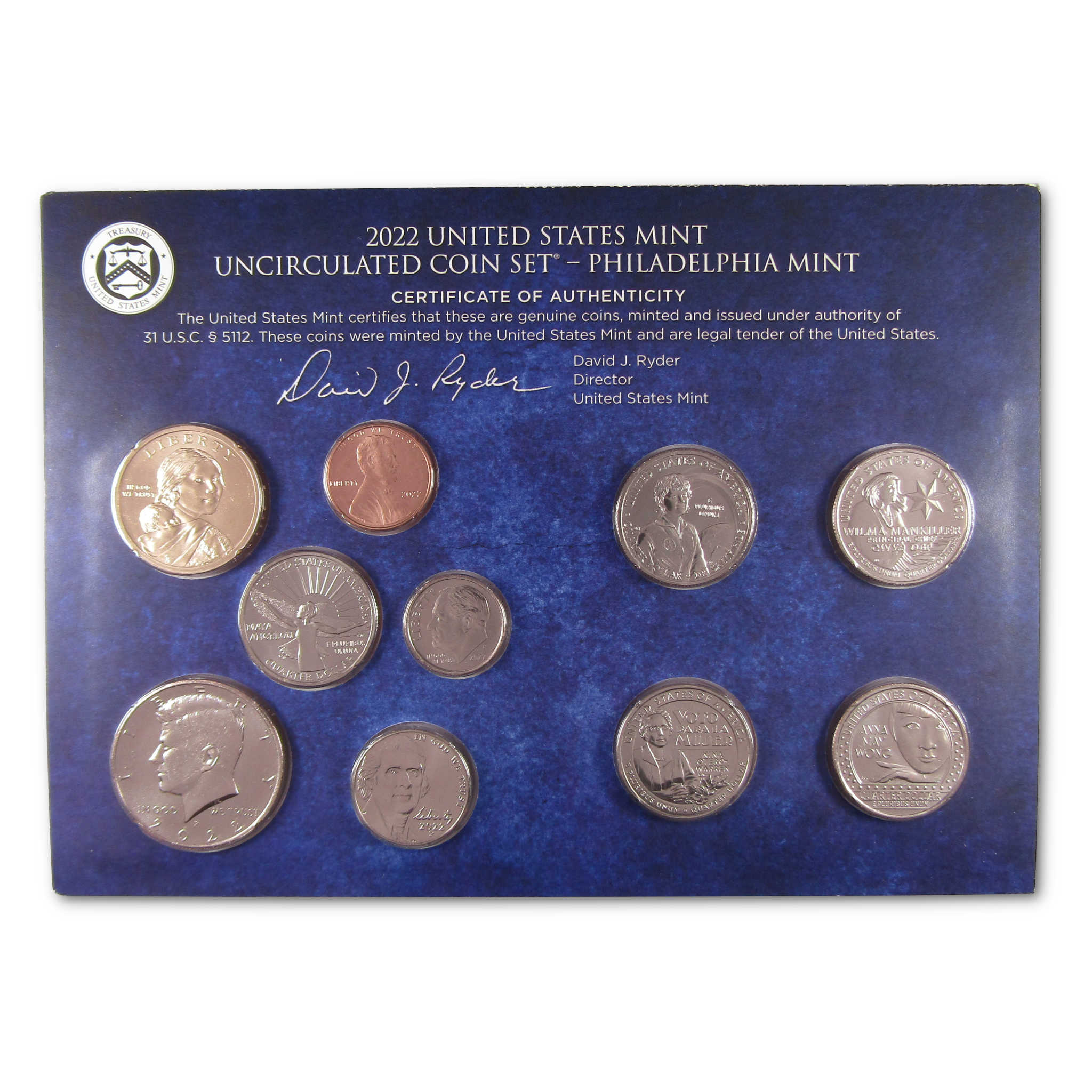 2022 Uncirculated Coin Set U.S Mint Government Packaging OGP COA