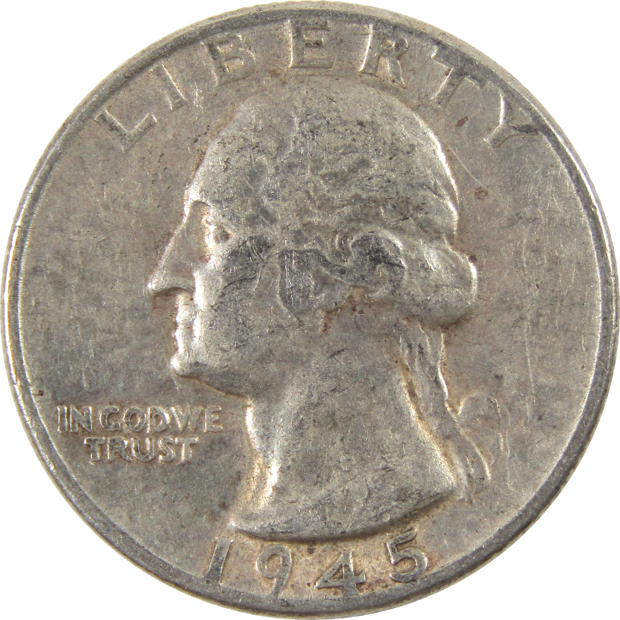 1945 Washington Quarter VF Very Fine Silver 25c Coin
