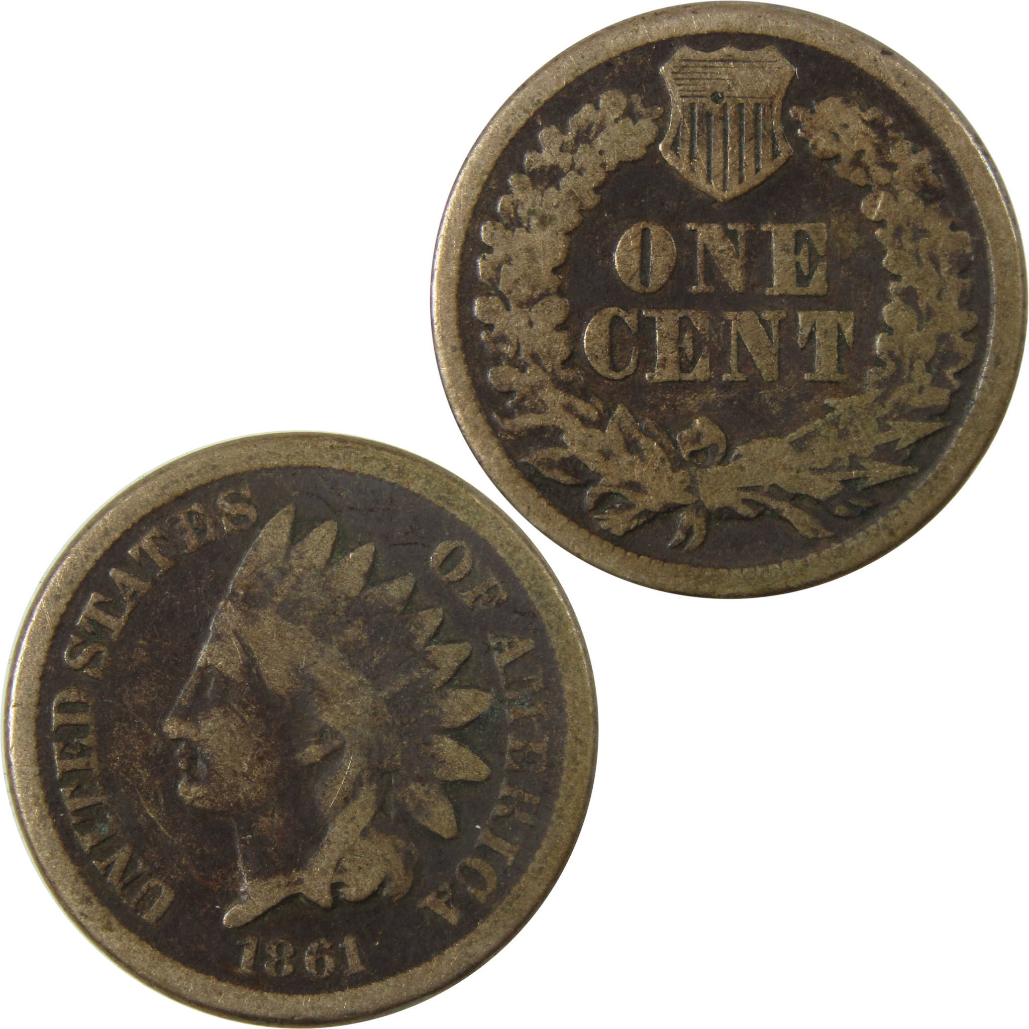 1861 Indian Head Cent G Good Details Penny 1c Coin SKU:CP1210