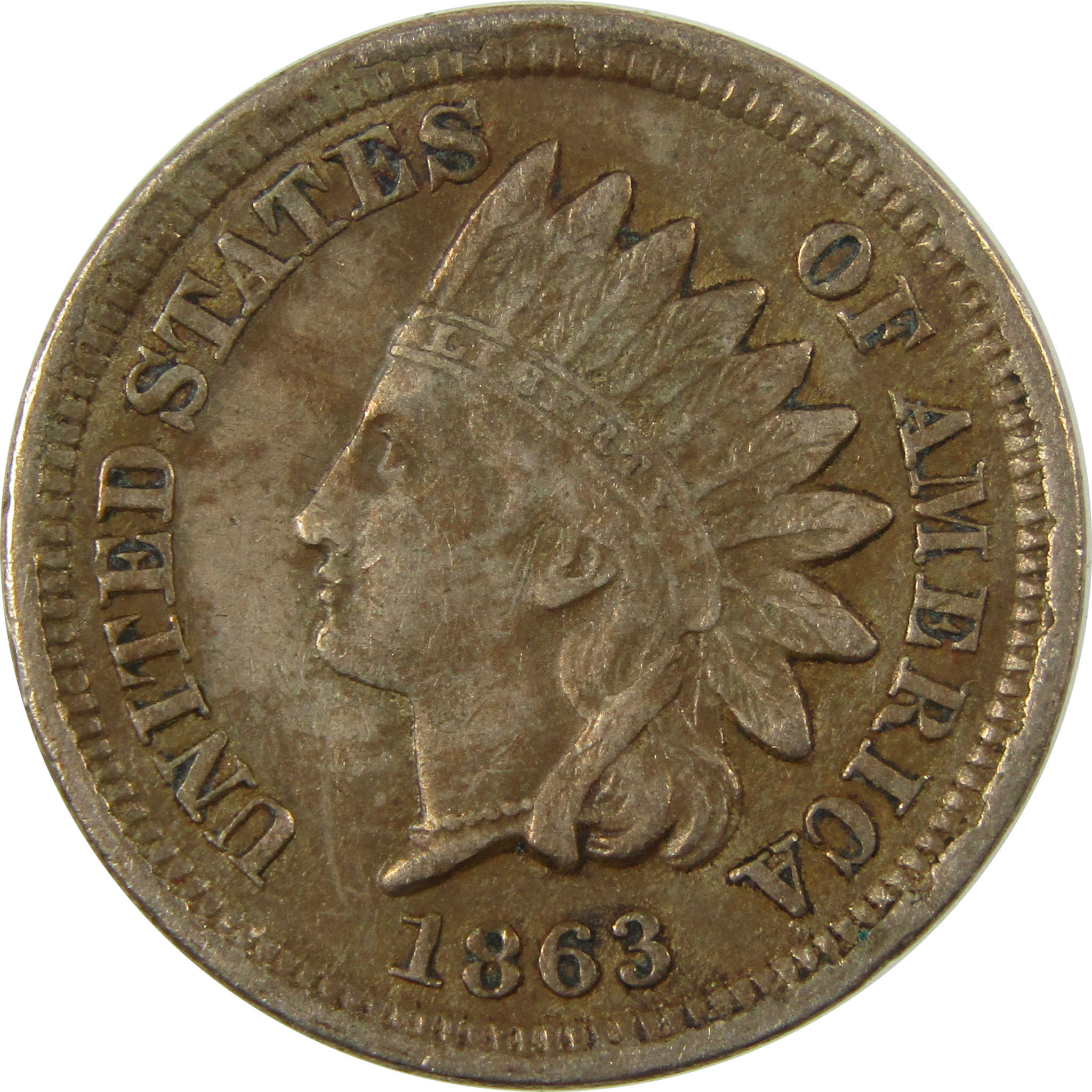 1863 Indian Head Cent VF Very Fine Penny 1c Coin SKU:CP1326