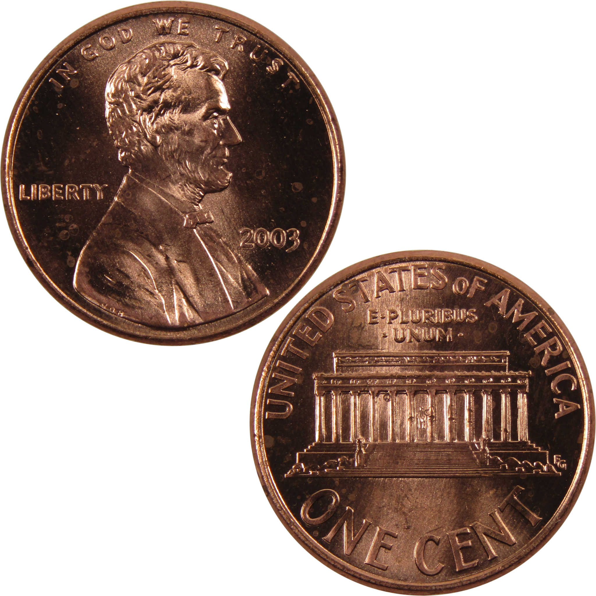 2003 Lincoln Memorial Cent BU Uncirculated Penny 1c Coin