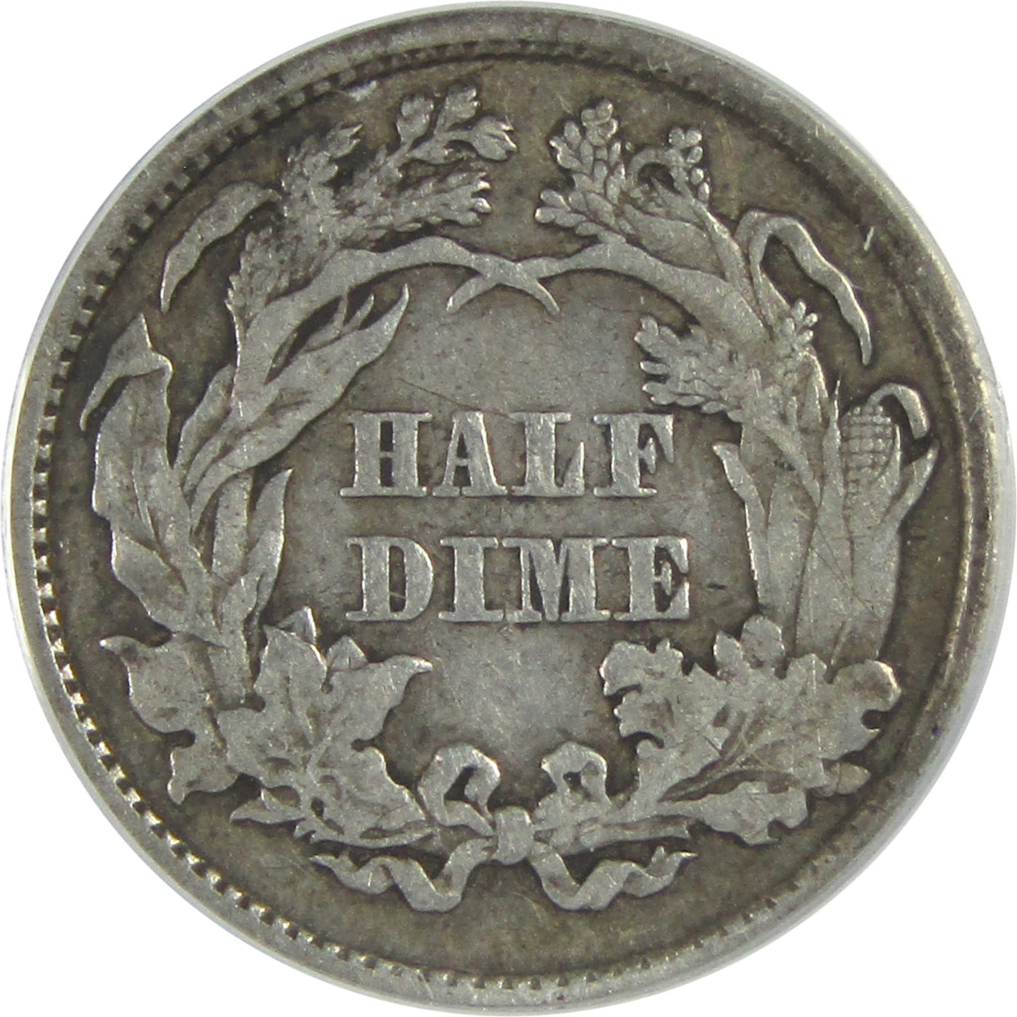 1861 Seated Liberty Half Dime F 12 ANACS Silver 5c Coin SKU:I16278