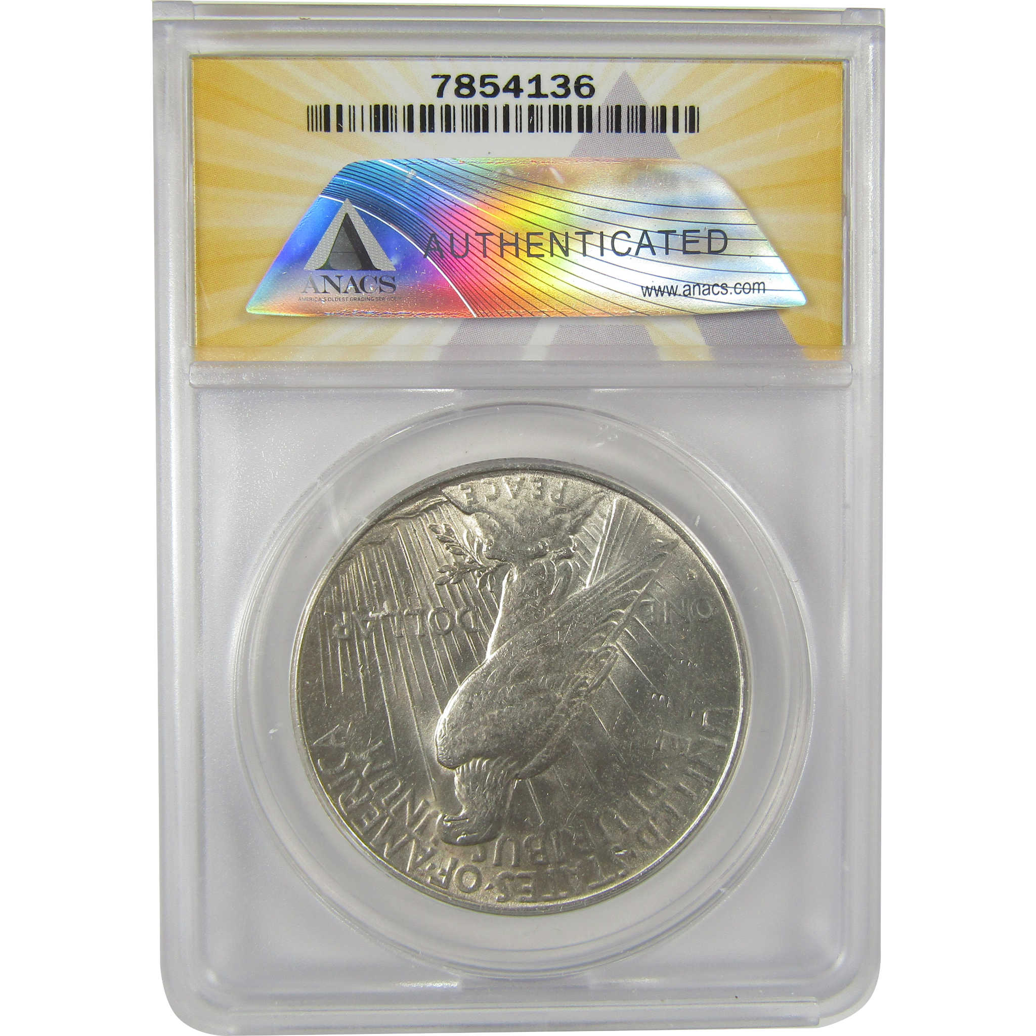 1935 S Peace Dollar AU 58 ANACS Silver $1 Coin SKU:I20762