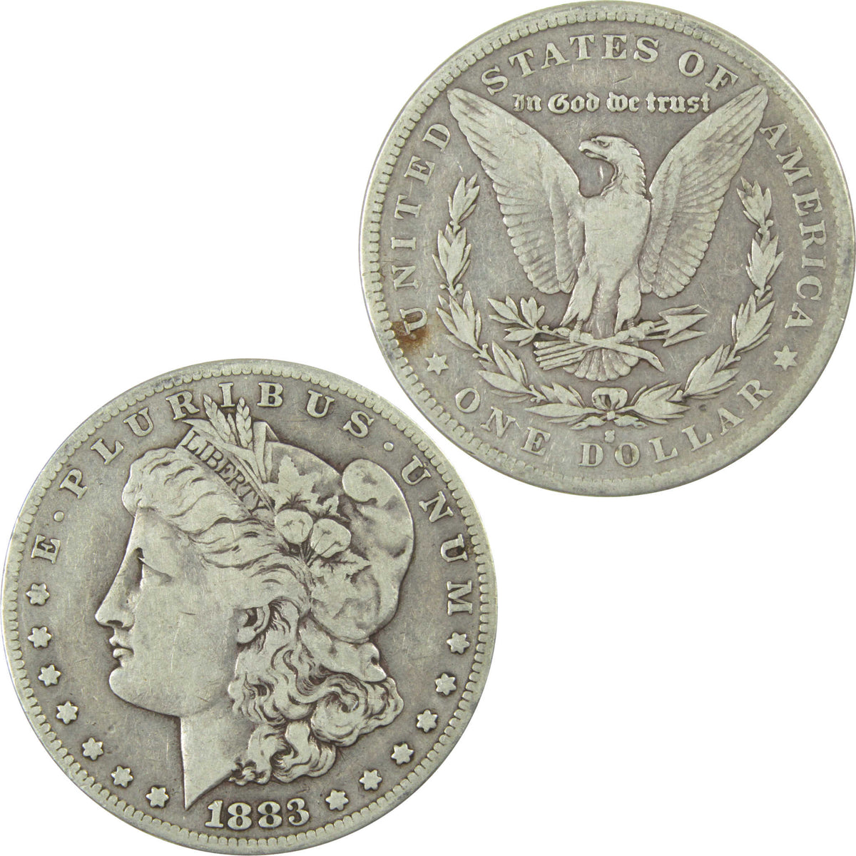 1883 S Morgan Silver Dollar F Fine $1 Coin Collectible SKU:I28613
