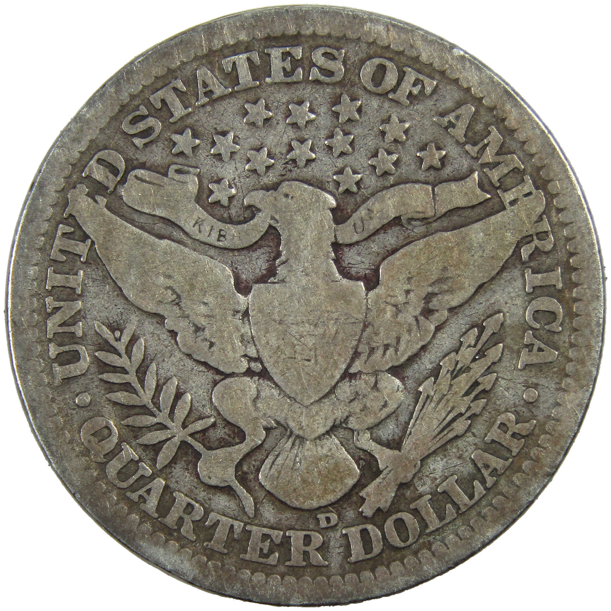 1909 D Barber Quarter G Good Silver 25c Coin SKU:I12719