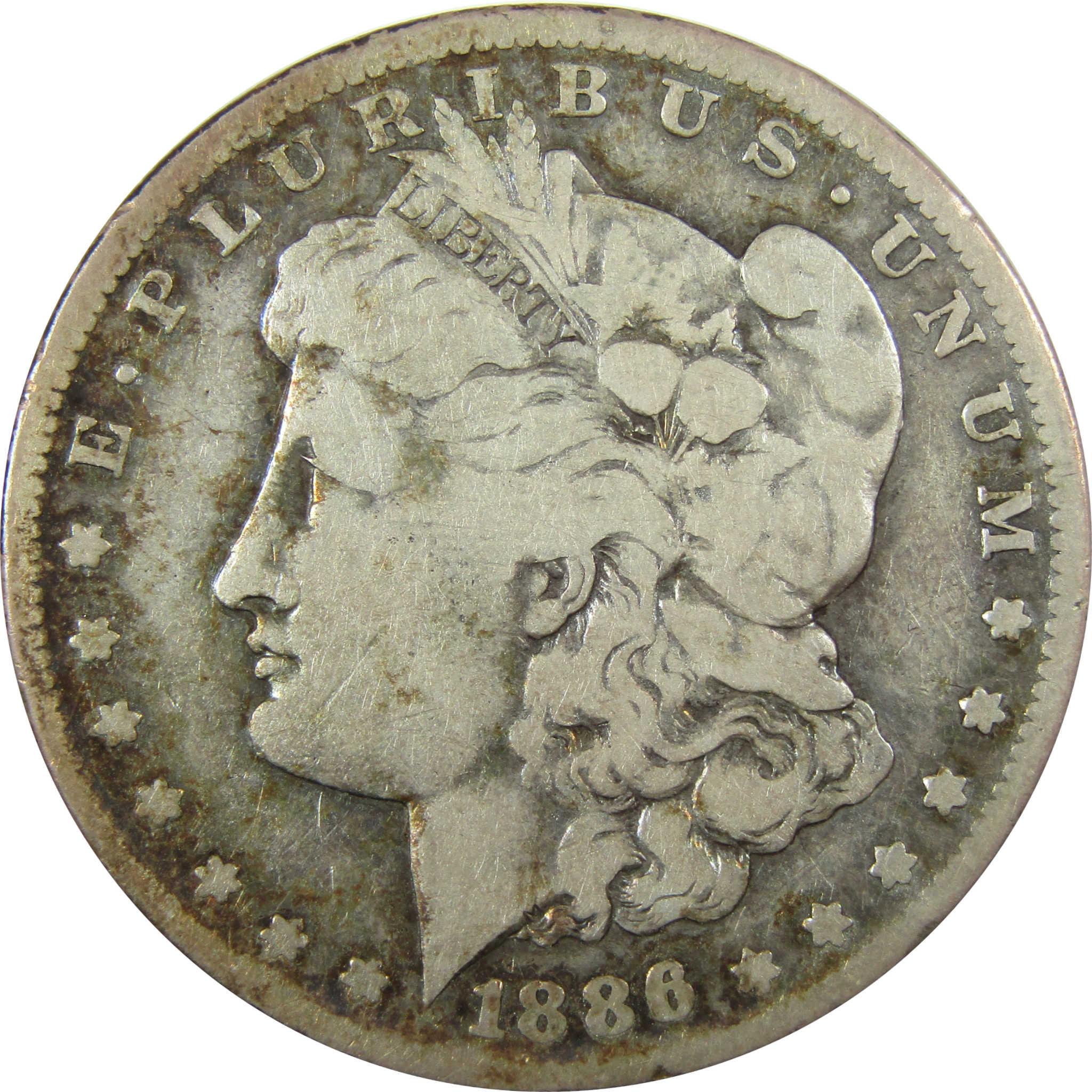 1886 S Morgan Silver Dollar VG Very Good Details $1 Coin SKU:CP1366 - Morgan coin - Morgan silver dollar - Morgan silver dollar for sale - Profile Coins &amp; Collectibles