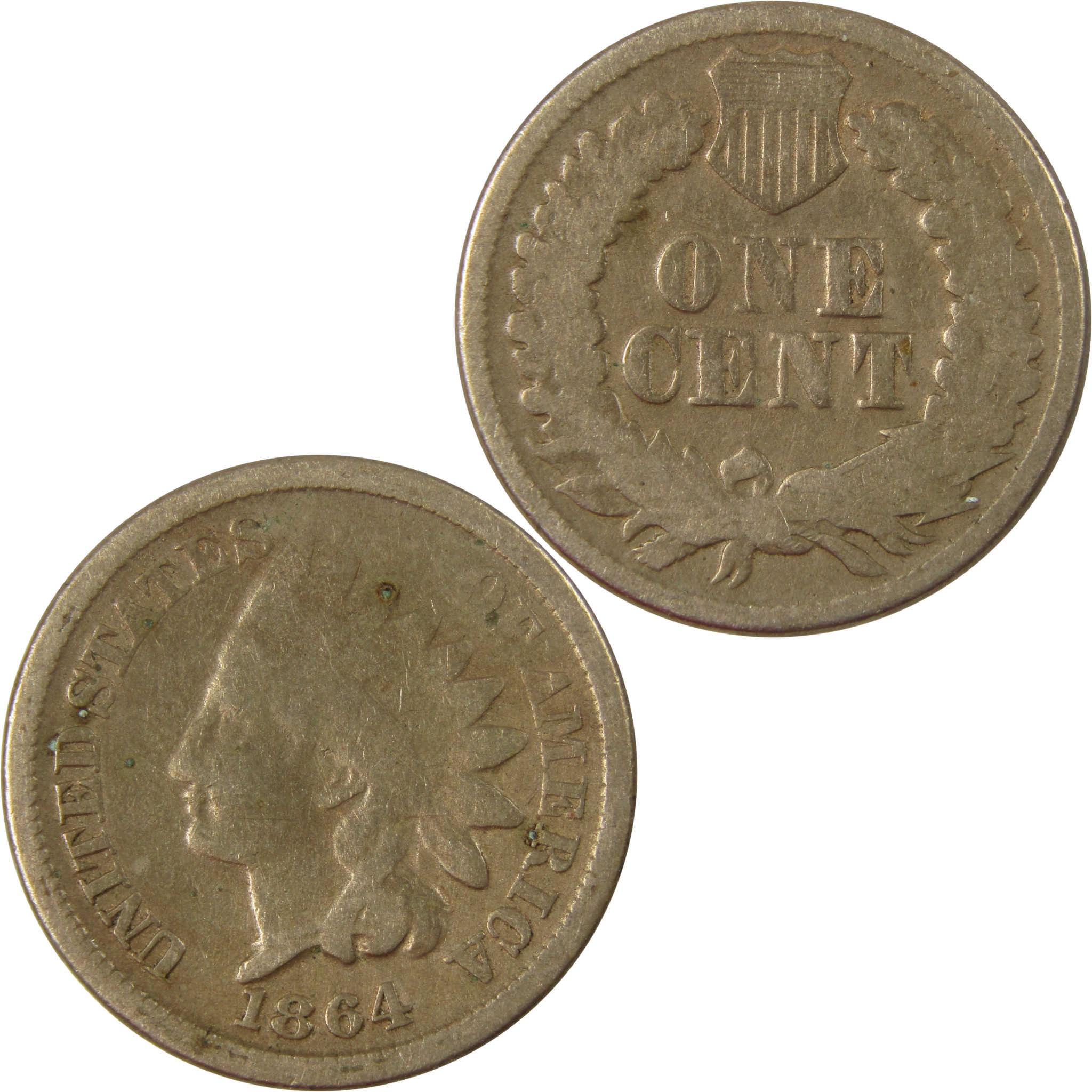 1864 Indian Head Copper-Nickel Cent G Good Details Penny SKU:CP1216