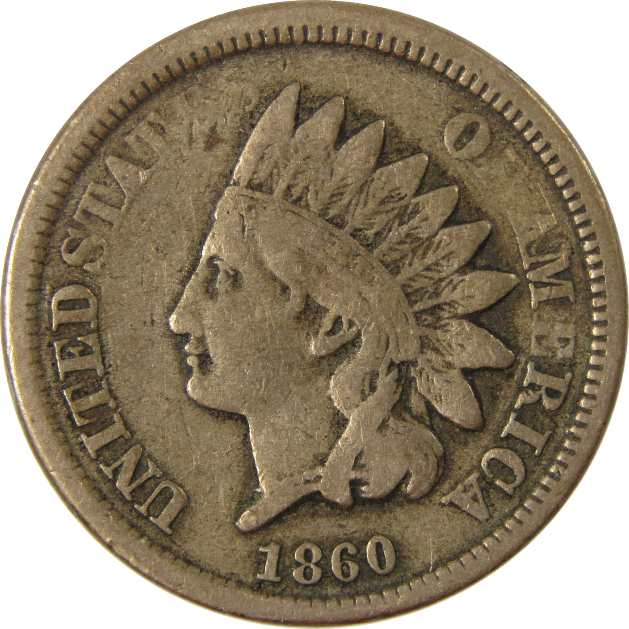 1860 Indian Head Cent VG Very Good Penny 1c Coin SKU:CP1235