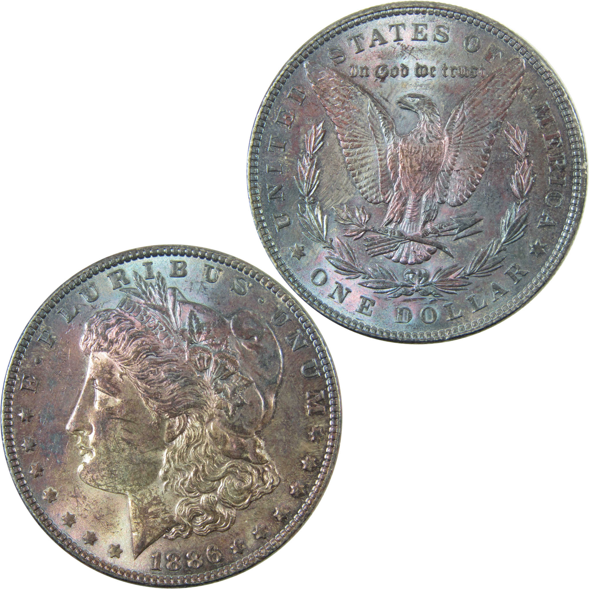 1886 Morgan Silver Dollar AU About Uncirculated Toned SKU:CP1628