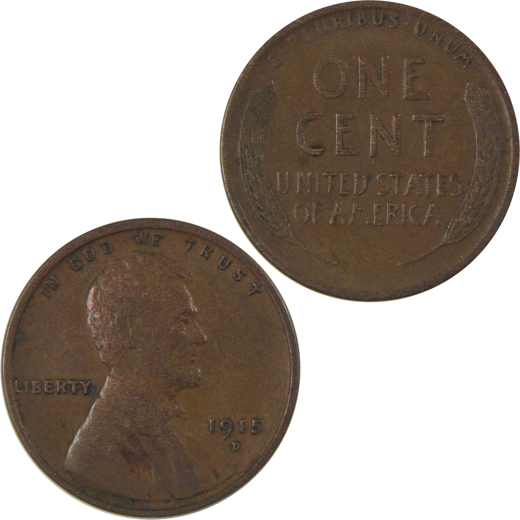 1915 D Lincoln Wheat Cent XF EF Extremely Fine Penny SKU:I23861