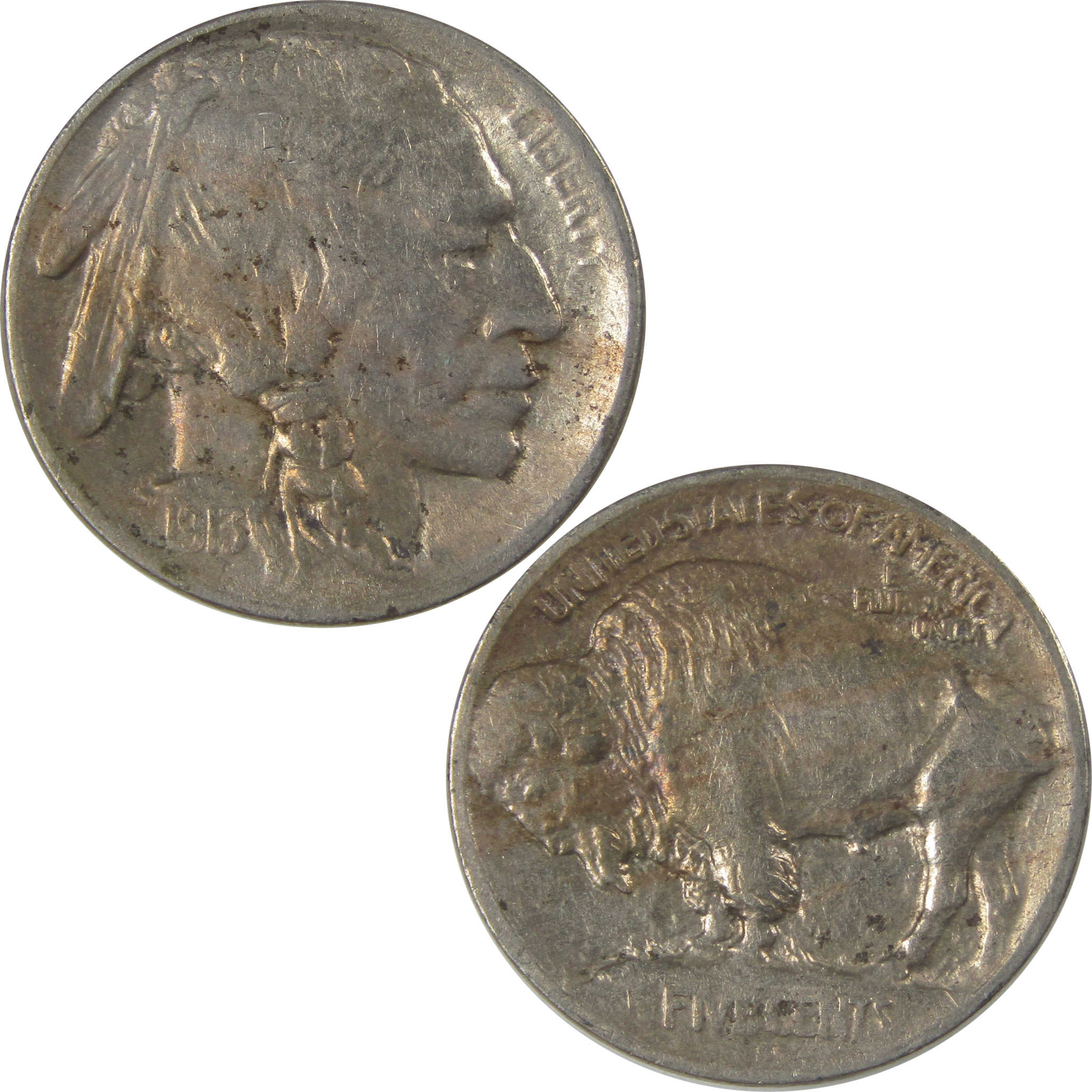 1913 S Type 1 Buffalo Nickel VF Very Fine Details 5c Coin SKU:I22882