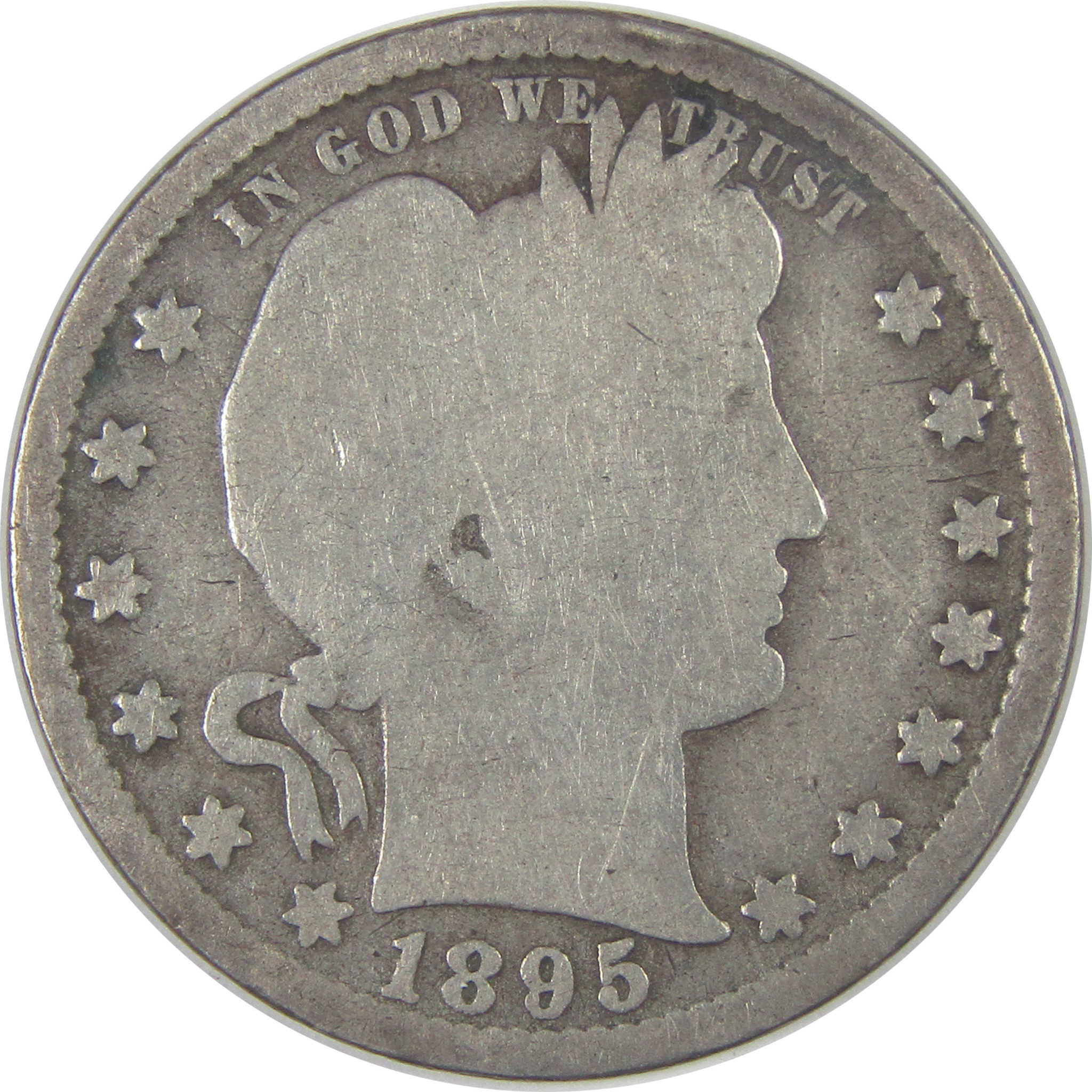 1895 S Barber Quarter G Good Silver 25c Coin SKU:I17262