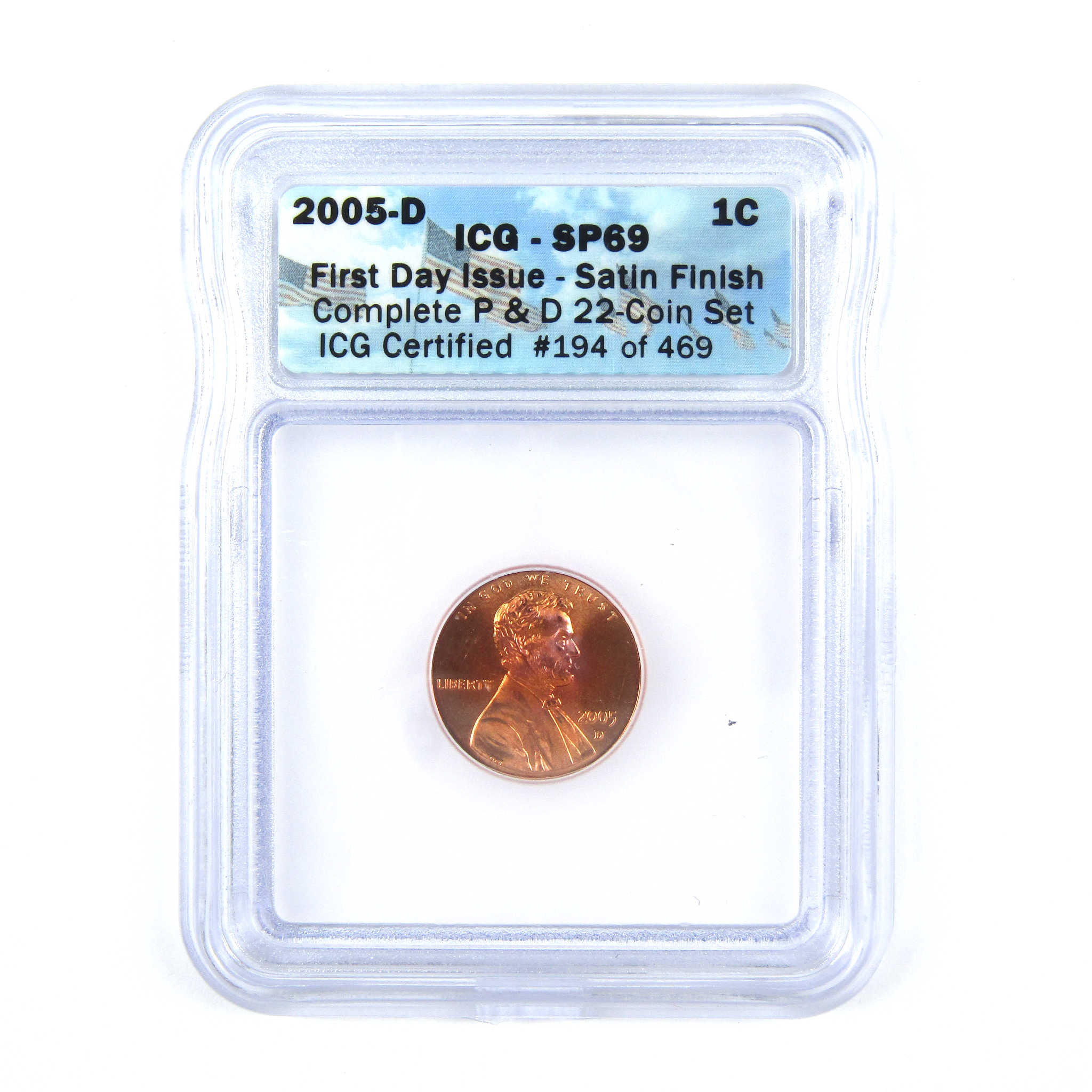 2005 P D Lincoln Memorial Cent 2 Piece Set SP 69 ICG SKU:CPC7692