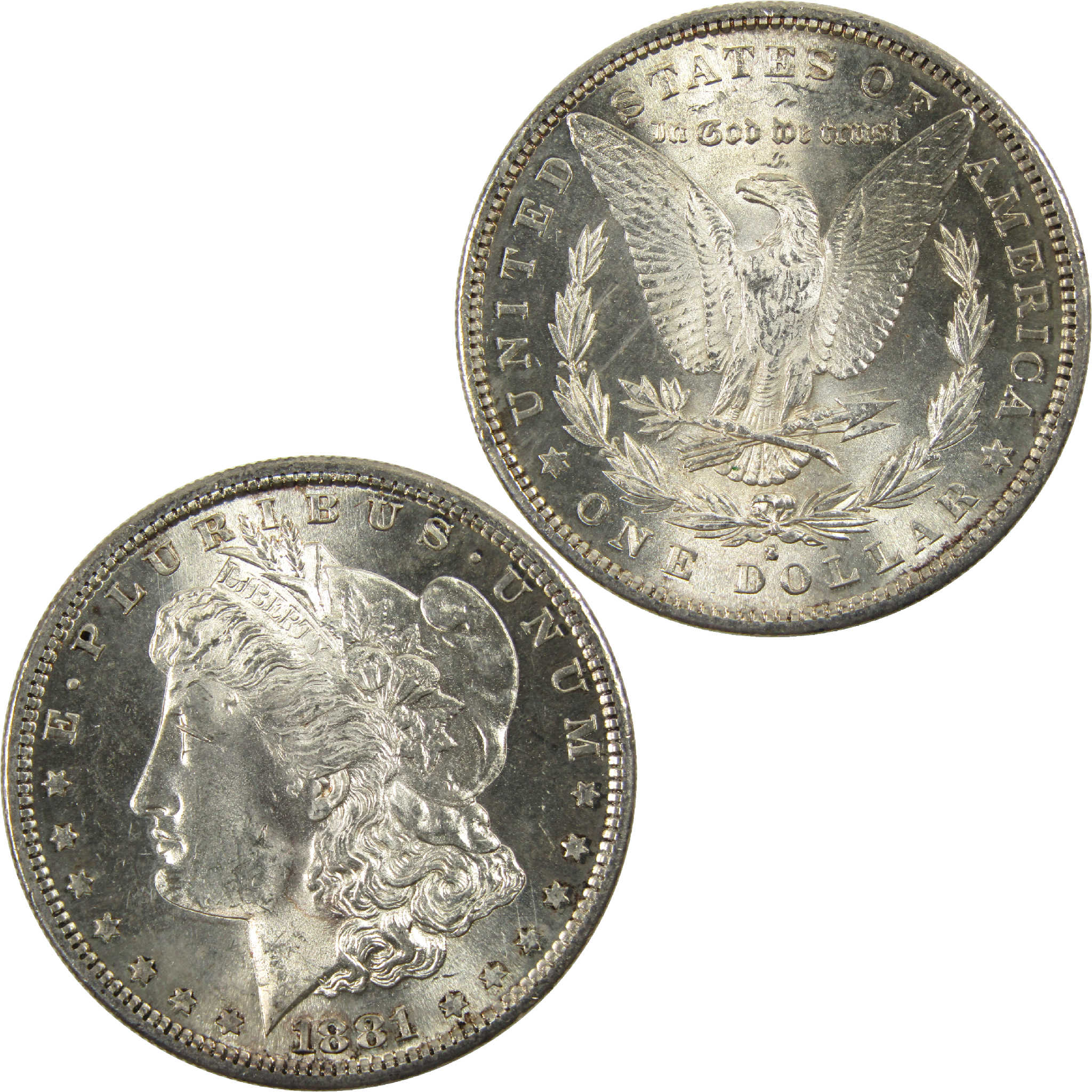 1881 S Morgan Dollar CH AU Choice About Uncirculated Silver $1 Coin - Morgan coin - Morgan silver dollar - Morgan silver dollar for sale - Profile Coins &amp; Collectibles