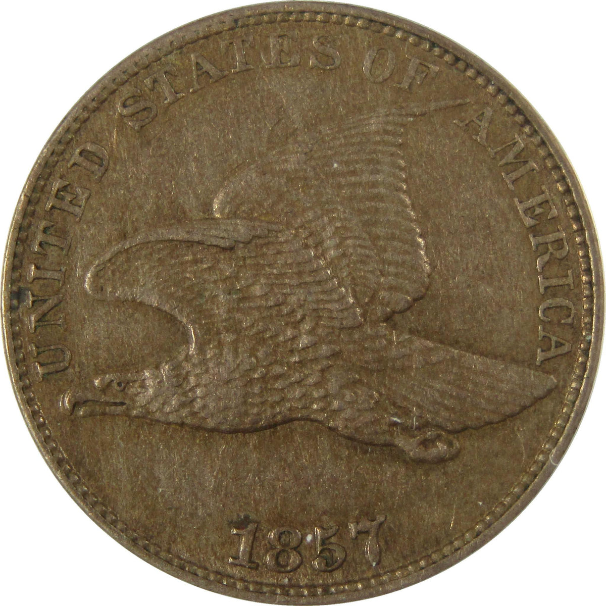 1857 Flying Eagle Cent AU 50 ANACS Penny 1c Coin SKU:I27981