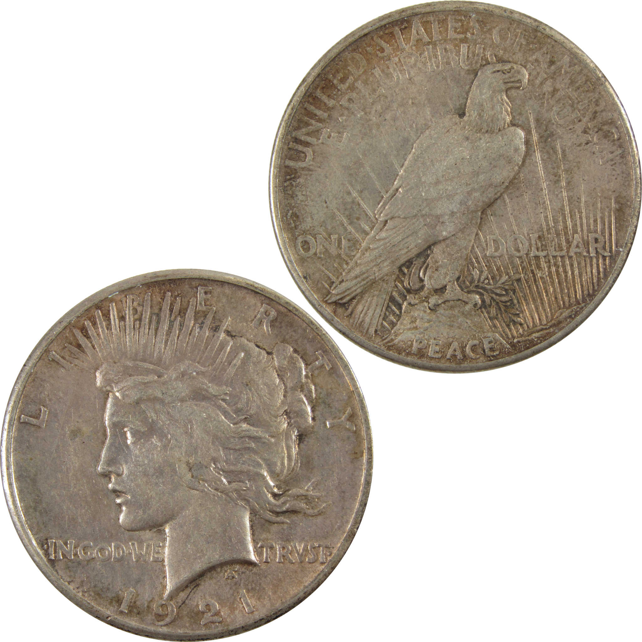 1921 High Relief Peace Dollar AU About Unc 90% Silver SKU:I8452