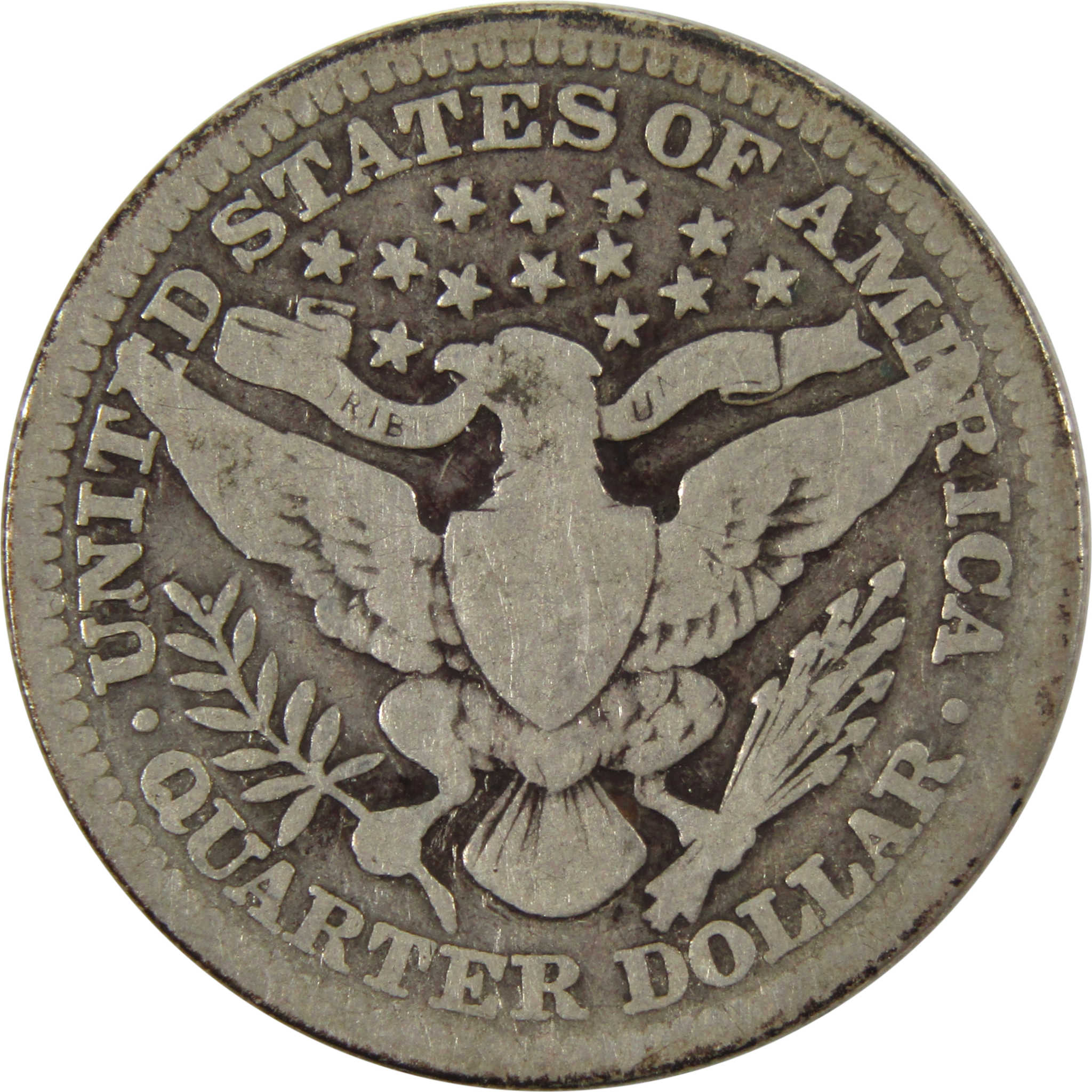 1914 Barber Quarter VG Very Good 90% Silver 25c Coin SKU:I10107
