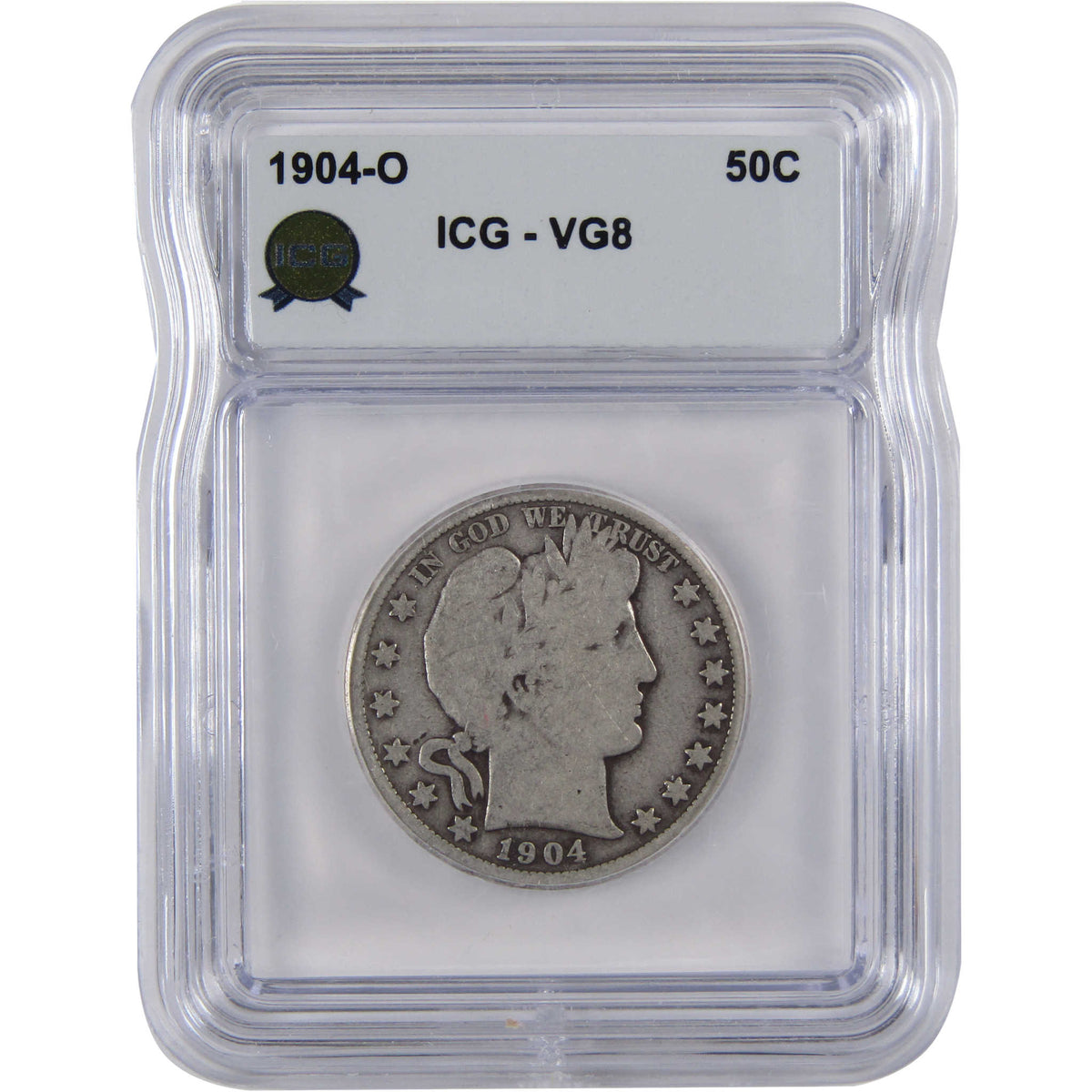 1904 O Barber Silver Half Dollar VG 8 ICG 50c Coin SKU:I29097