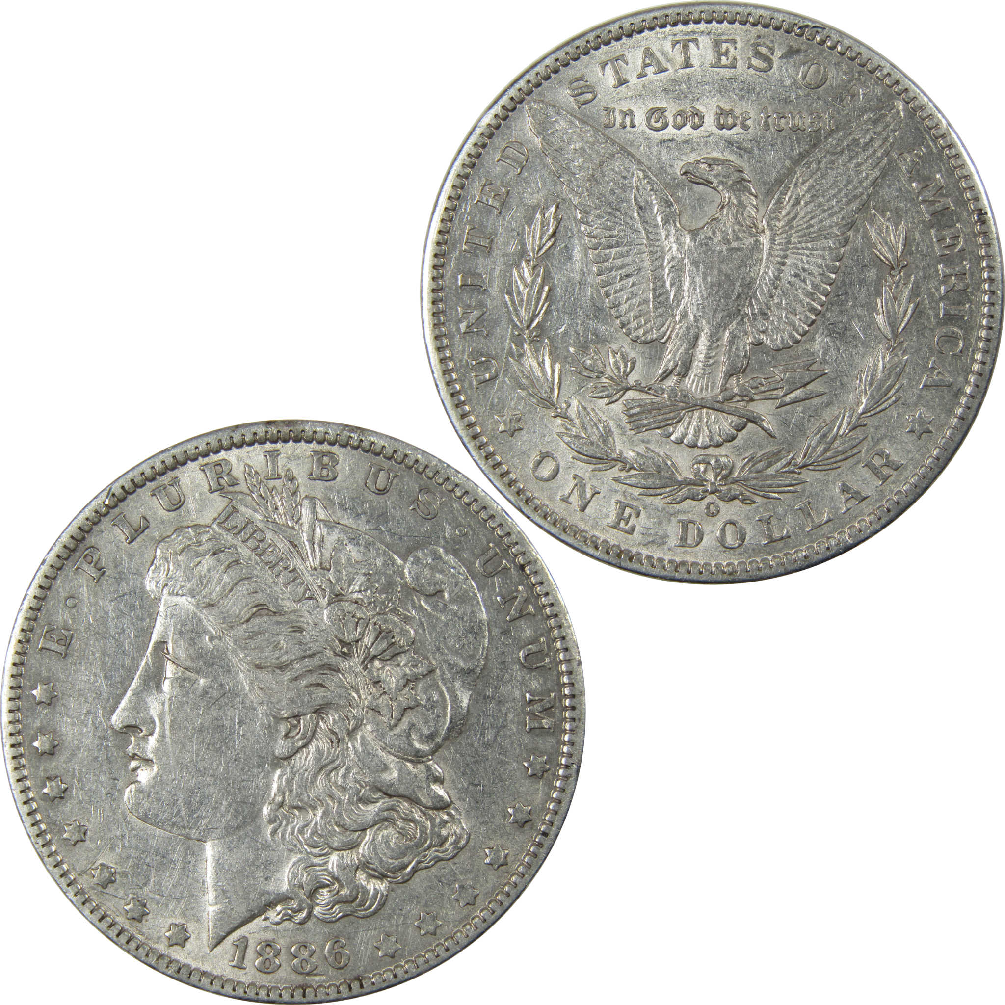 1886 O Morgan Dollar AU About Uncirculated Silver $1 Coin SKU:I23697