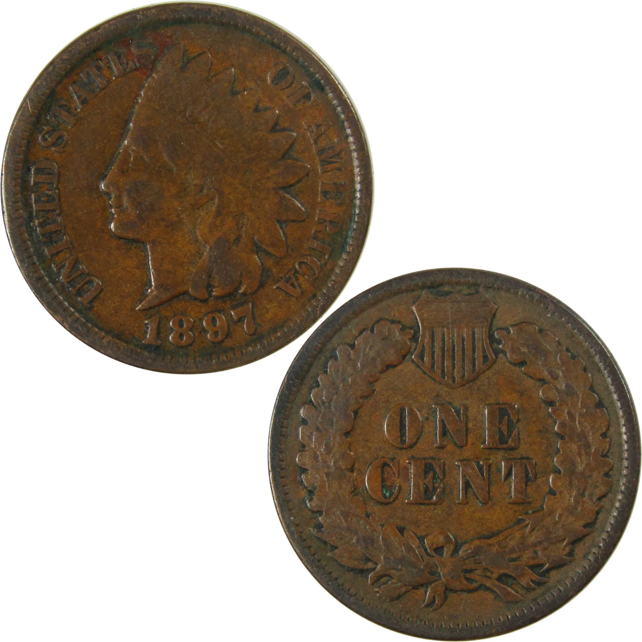 1897 Indian Head Cent VG Very Good Penny 1c Coin SKU:I26983