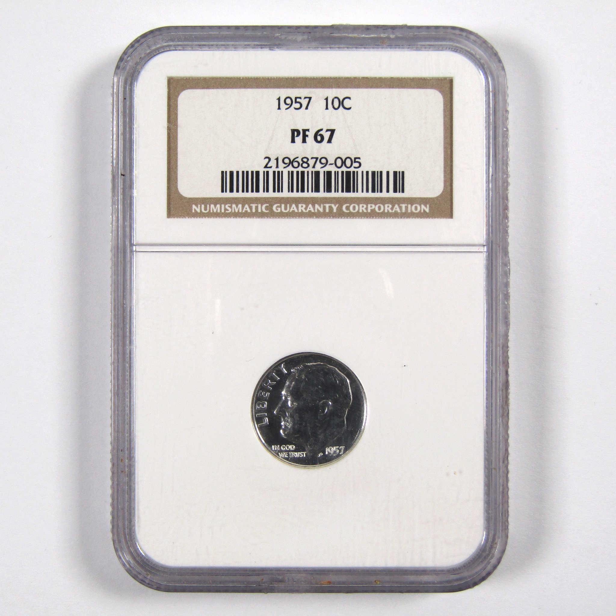 1957 Roosevelt Dime PF 67 NGC 90% Silver 10c Proof Coin SKU:CPC3579