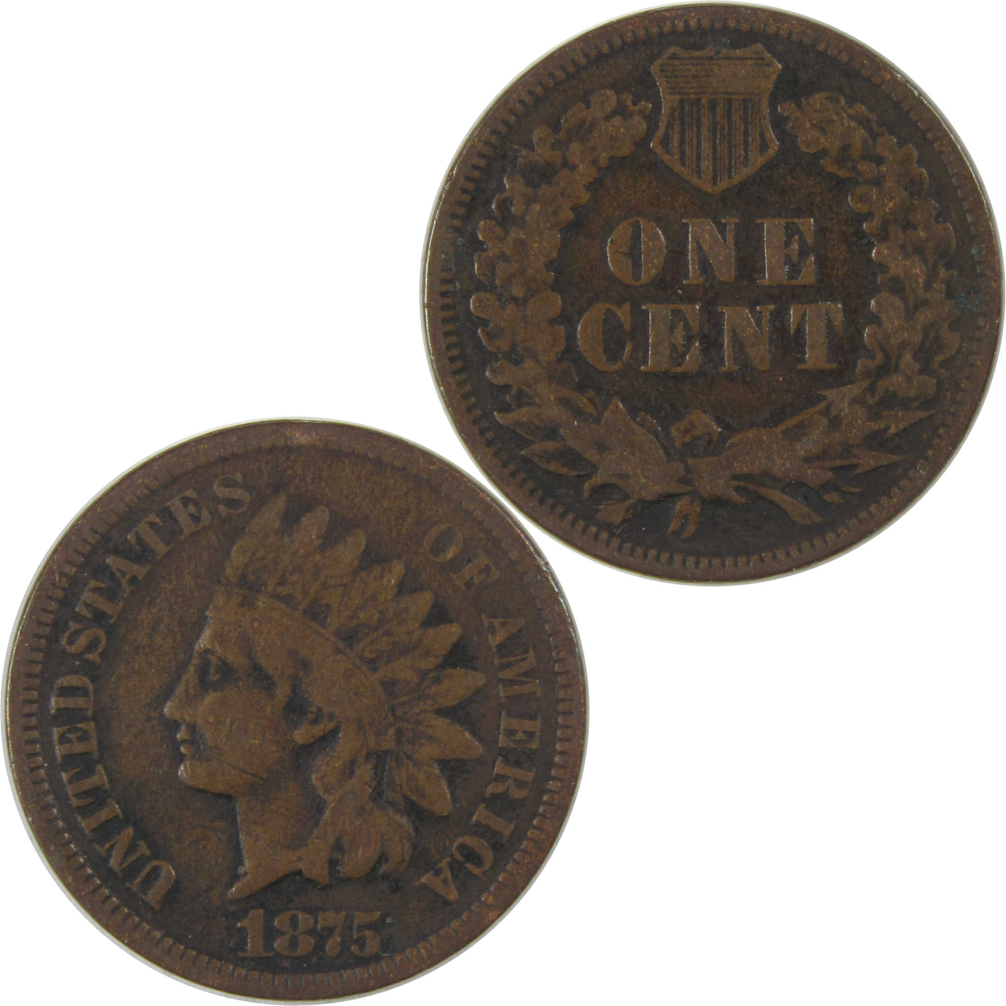 1875 Indian Head Cent VG Very Good Penny 1c Coin SKU:I23260