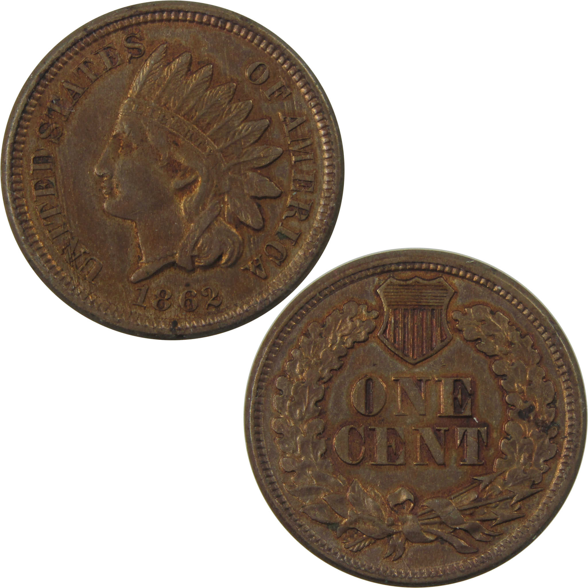 1862 Indian Head Cent AU About Uncirculated Penny 1c Coin SKU:I24300