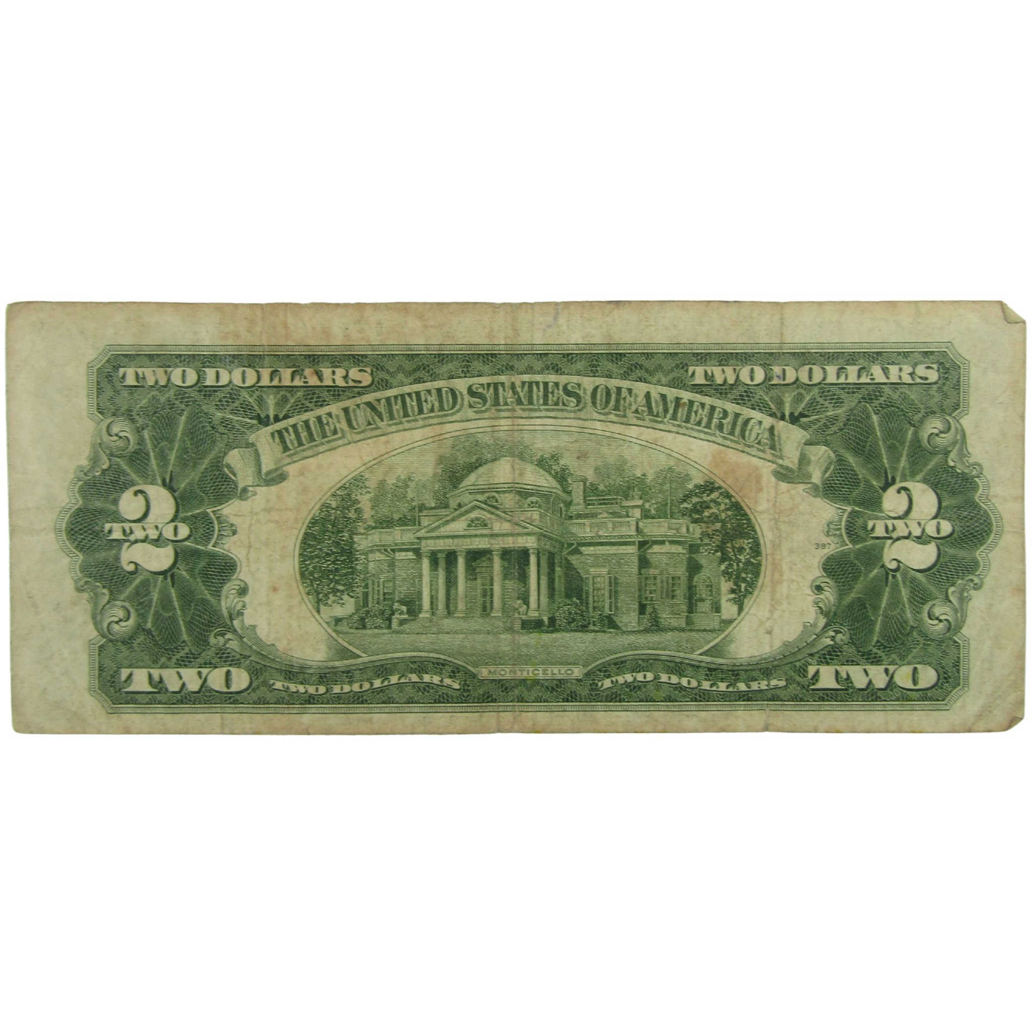 1928 G $2 Small Size Legal Tender Note VG Very Good SKU:I27822