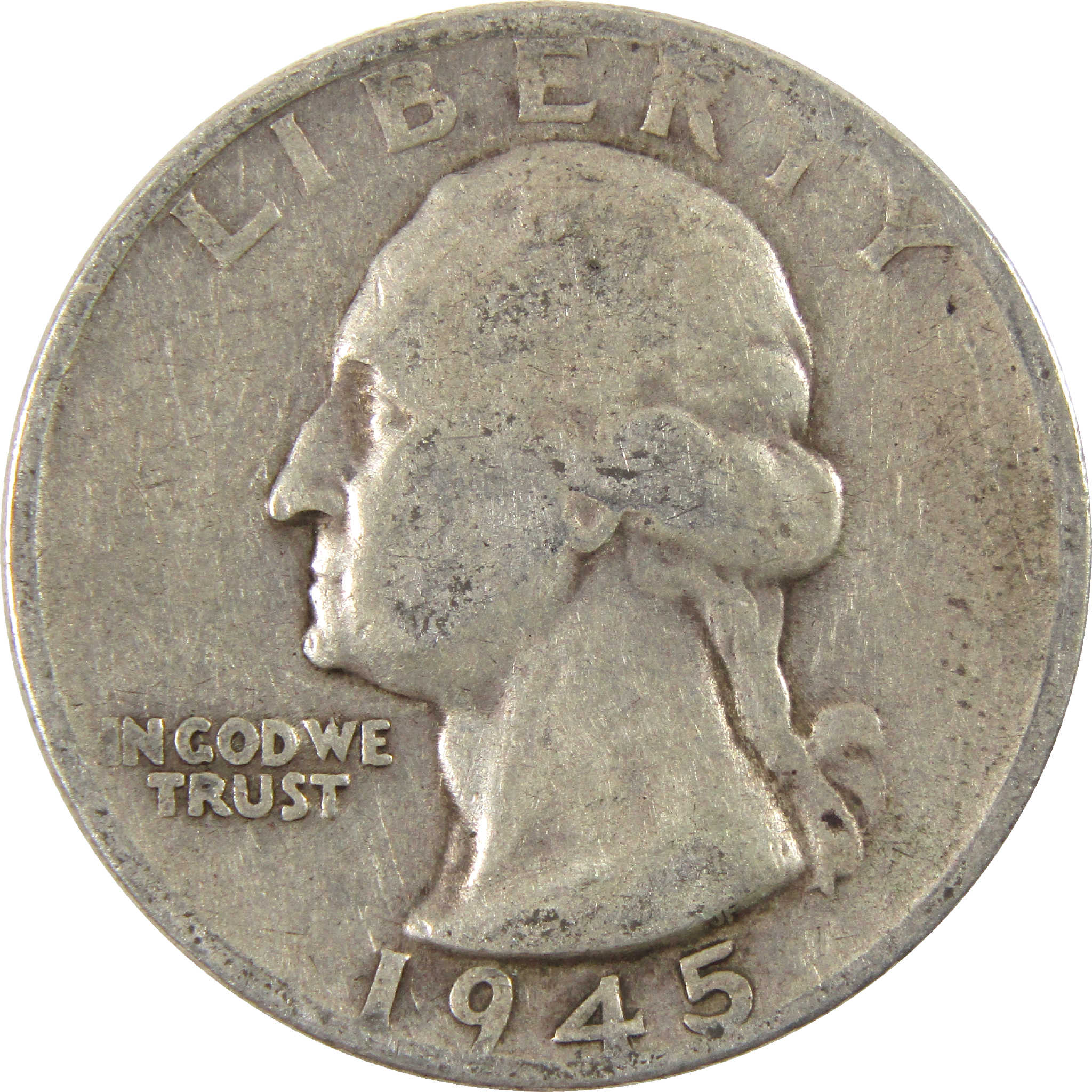 1945 S Washington Quarter G Good Silver 25c Coin