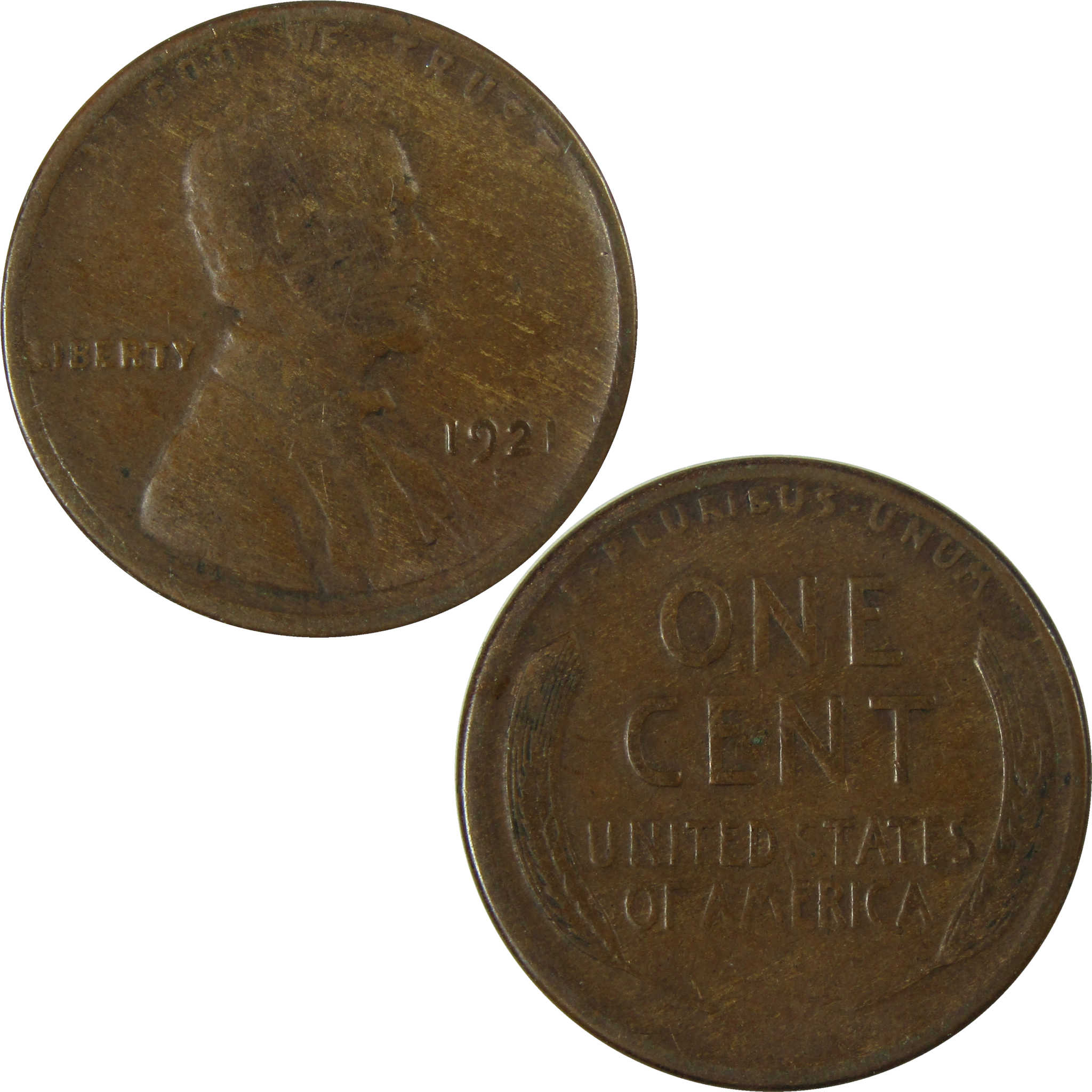 1921 S Lincoln Wheat Cent F Fine Penny 1c Coin Collectible SKU:I26735