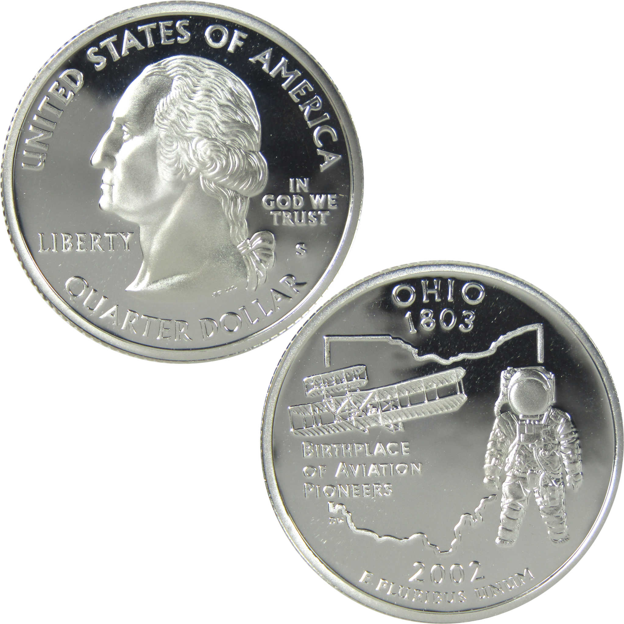 2002 S Ohio State Quarter Choice Proof Silver 25c Coin