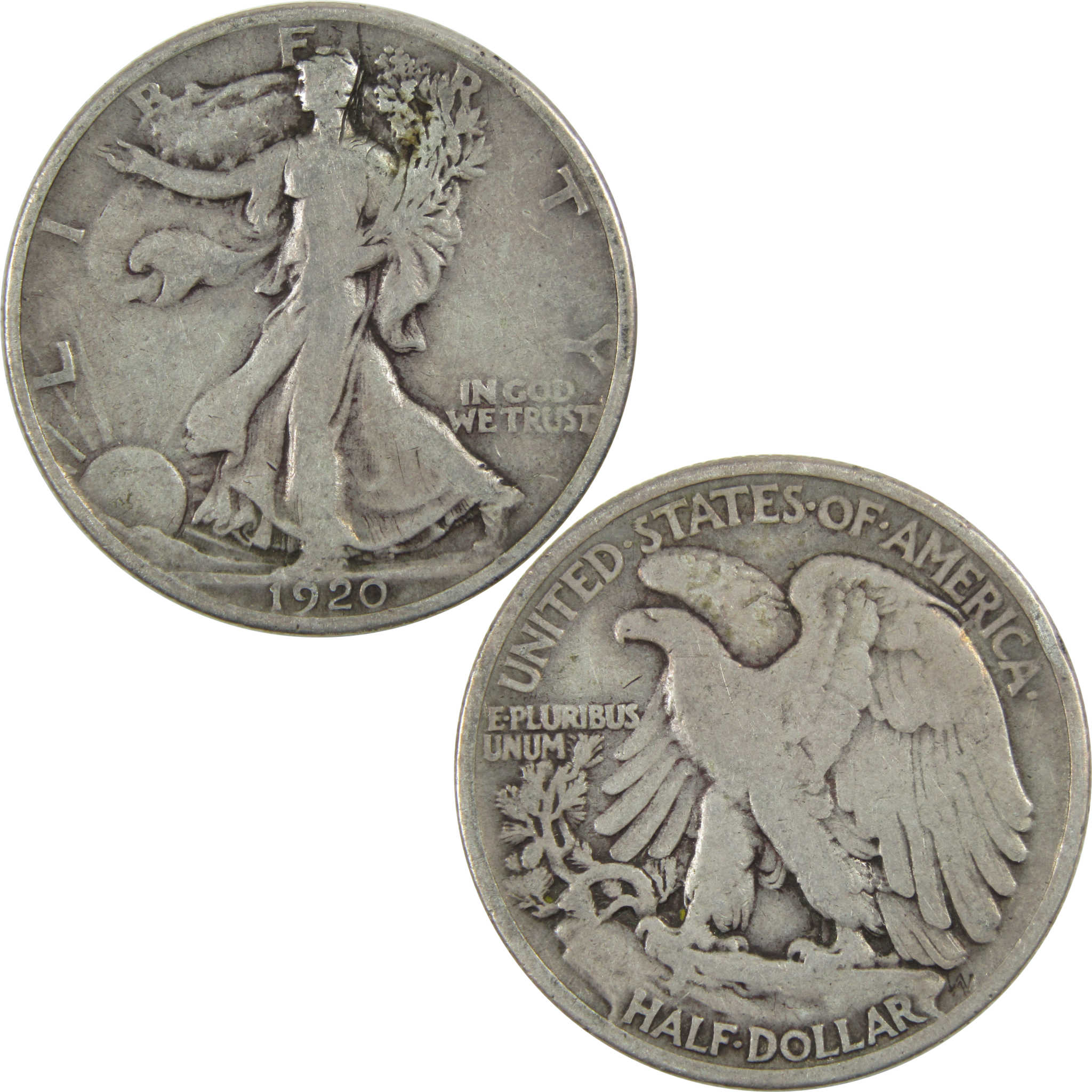 1920 Liberty Walking Half Dollar VG Very Good Silver 50c SKU:I13036