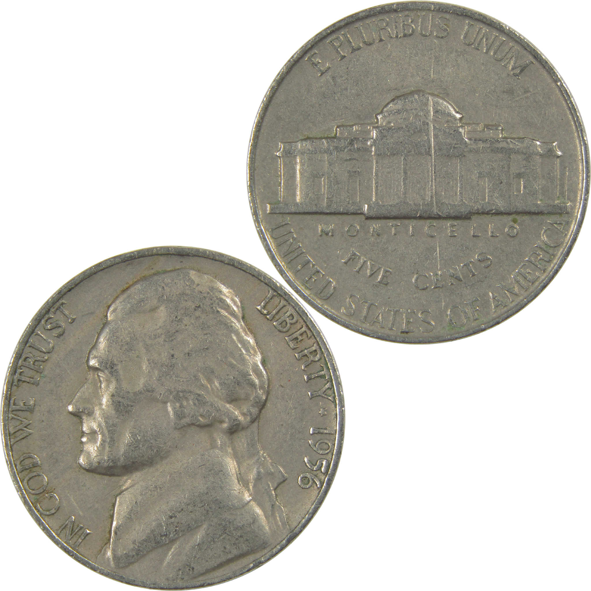 1956 Jefferson Nickel Circulated 5c Coin Collectible