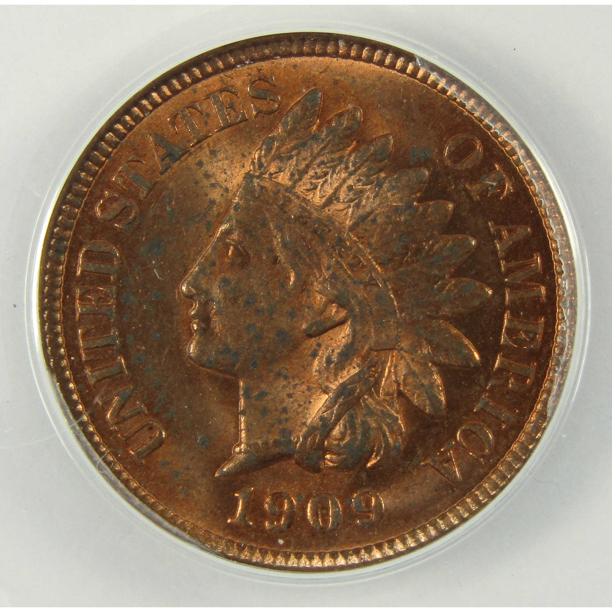 1909 Indian Head Cent MS 60 Details ANACS Uncirculated SKU:I28391