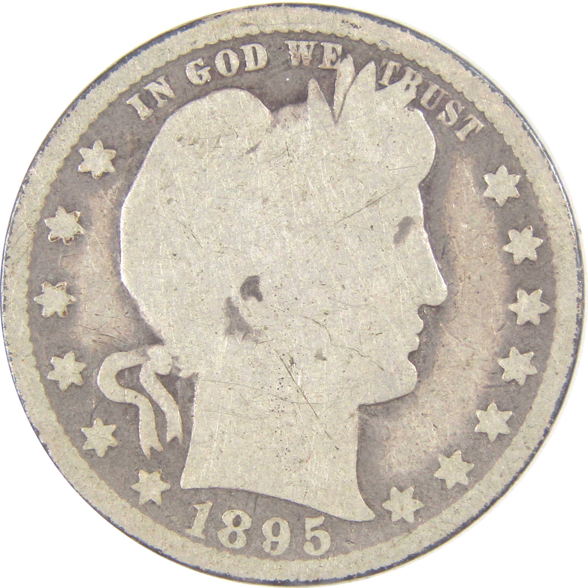 1895 O Barber Quarter G Good Silver 25c Coin SKU:I16930