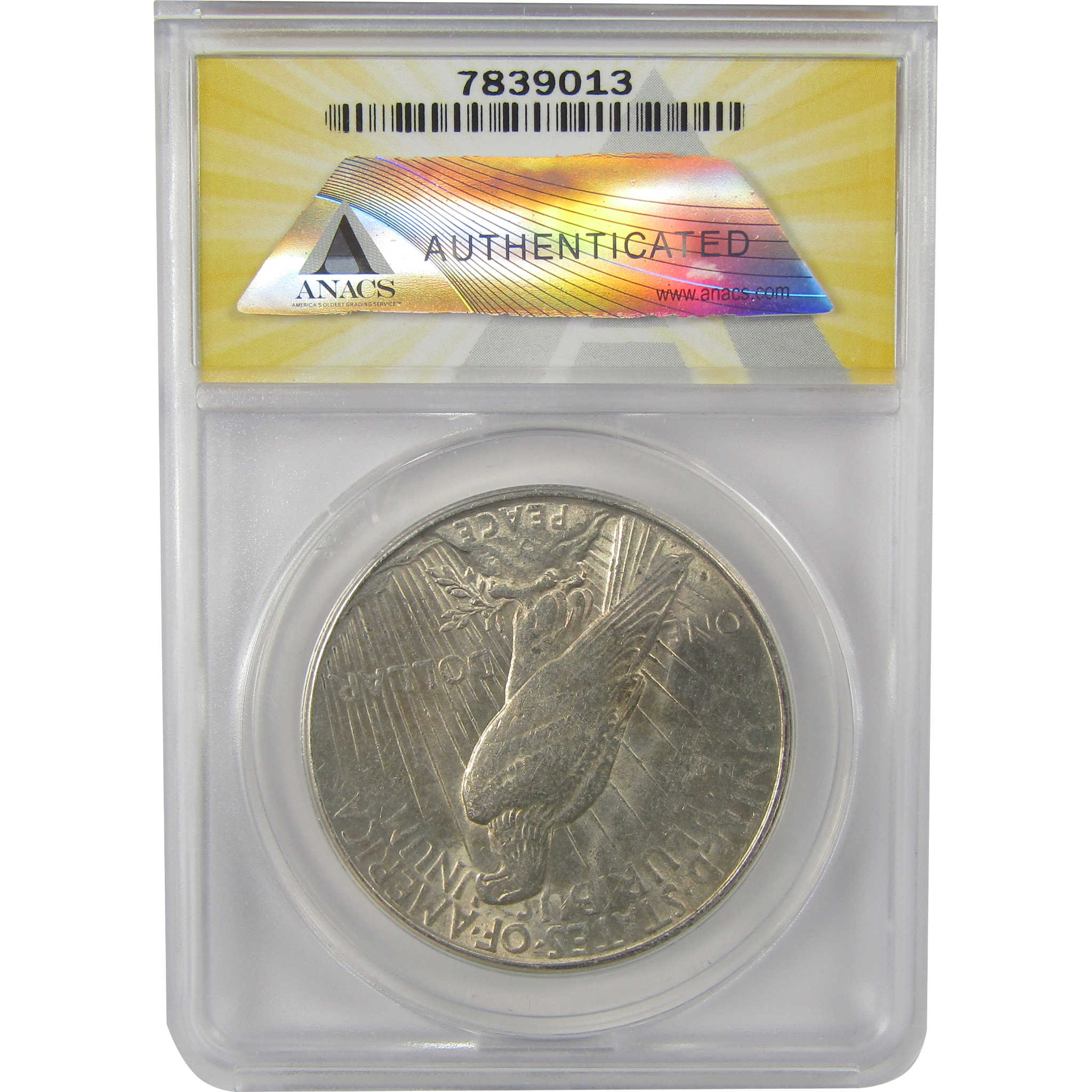 1923 S Peace Dollar AU 58 ANACS Silver $1 Coin SKU:I22159