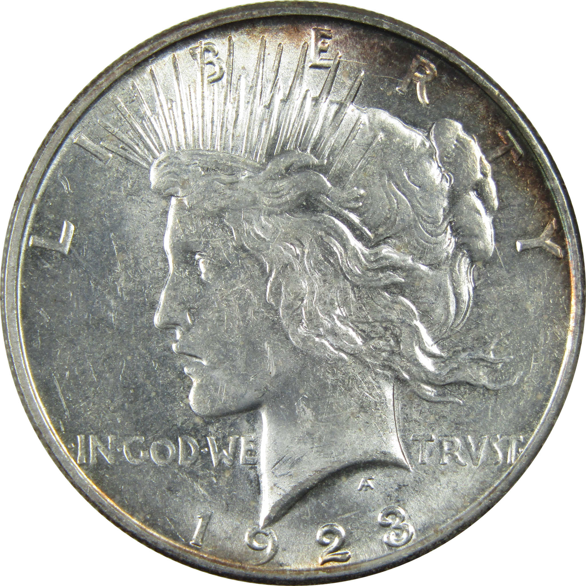 1923 D Peace Dollar Borderline Uncirculated Silver $1 Coin SKU:I13379