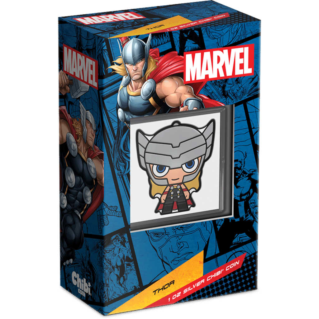 Marvel Thor Chibi 1 oz .999 Silver $2 Proof Coin 2023 COA SKU:OPC151