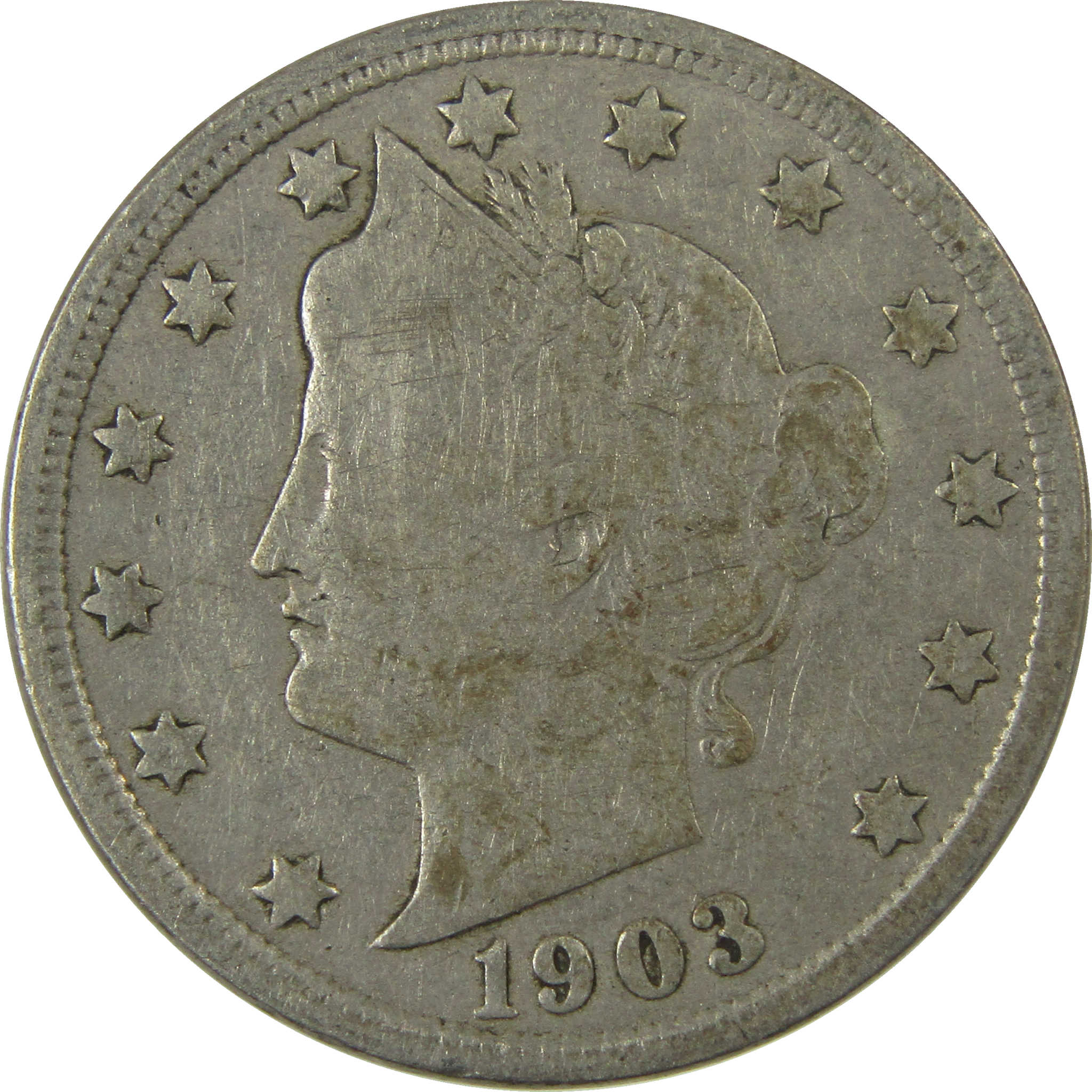 1903 Liberty Head V Nickel VG Very Good 5c Coin Collectible SKU:I26924