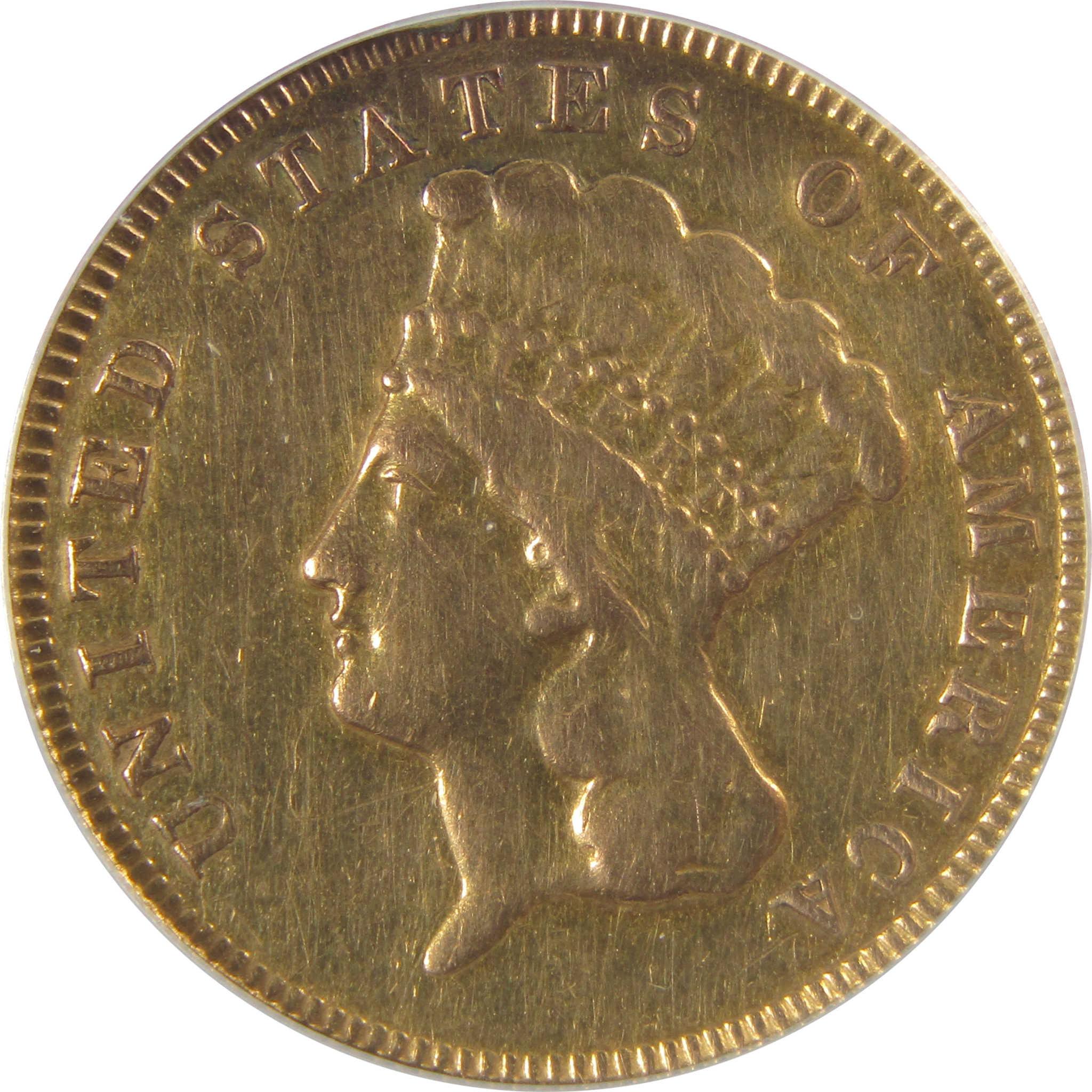 1874 Indian Princess Head Gold $3 EF 40 Details ANACS Coin SKU:I24937
