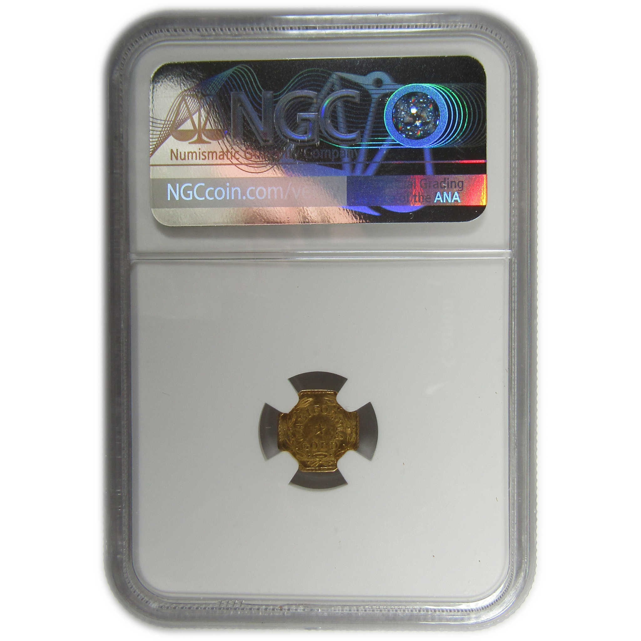 1860-Dated CAL Octagonal Gold Token Wreath #4b MS 67 NGC SKU:CP1603